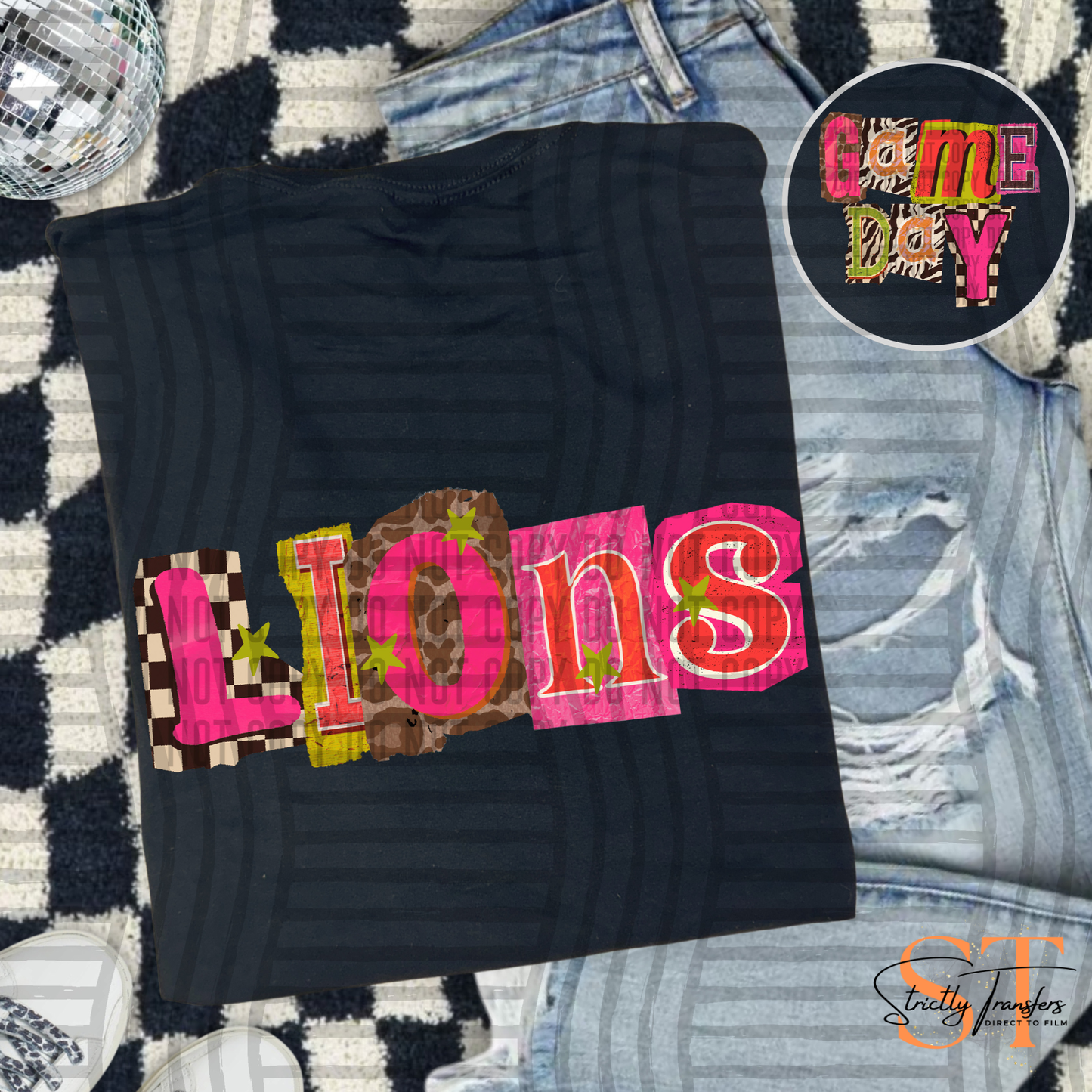 Lions Magazine Letters - pocket design included Direct to Film Transfers
