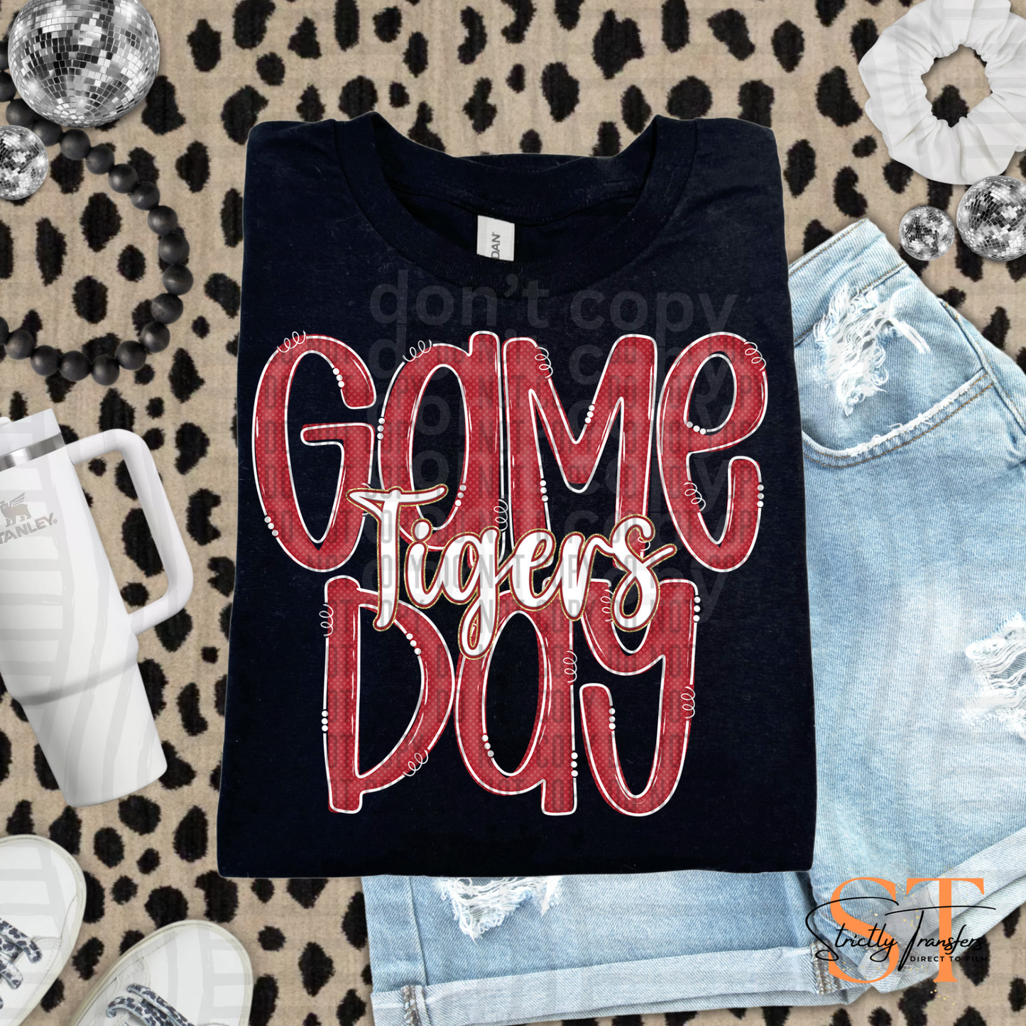 Tigers Crimson Game Day Doodle Direct to Film Transfers