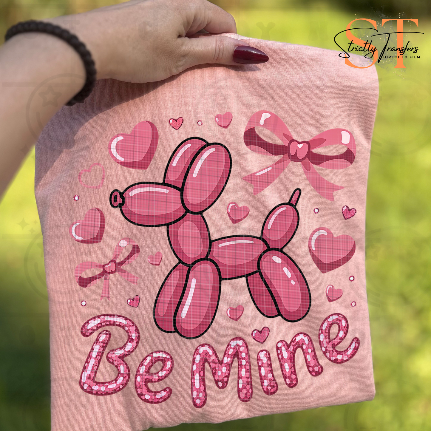Be Mine Balloon Dog Direct to Film Transfers