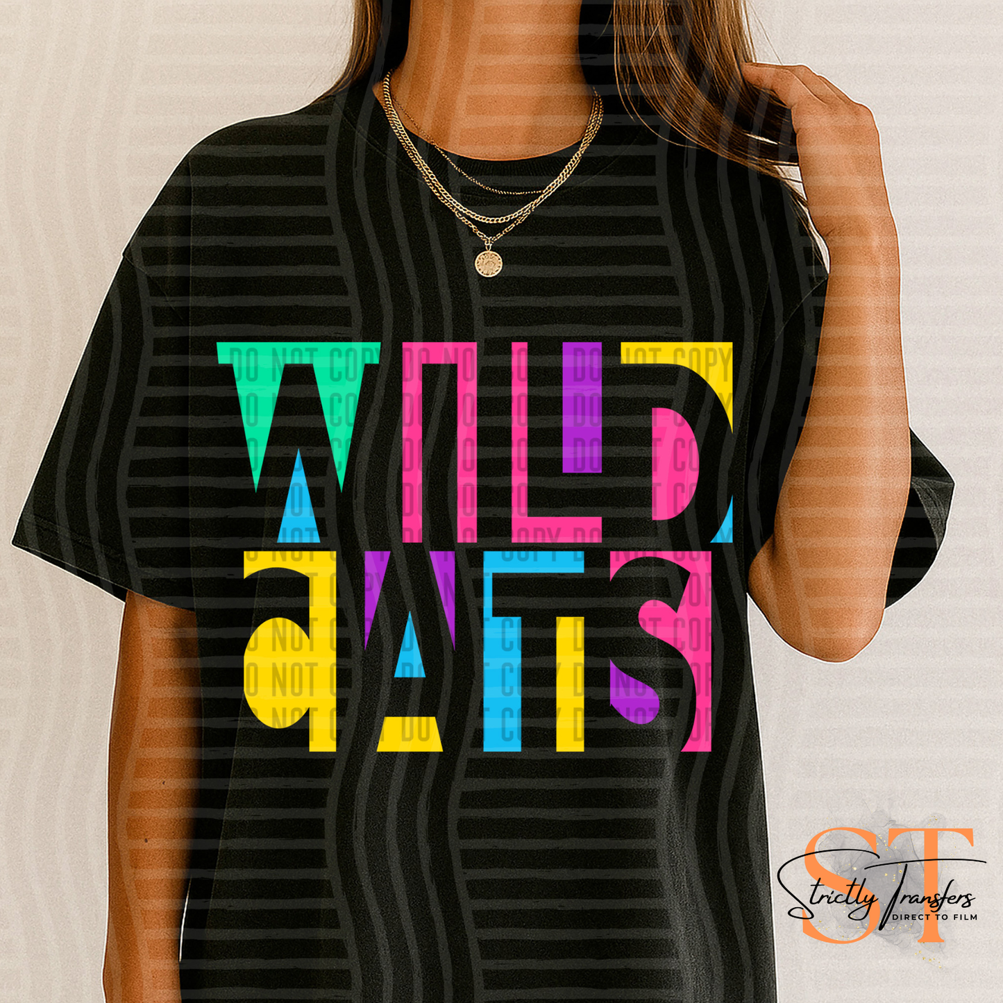 Wildcats Neon Cut Out Direct to Film Transfers