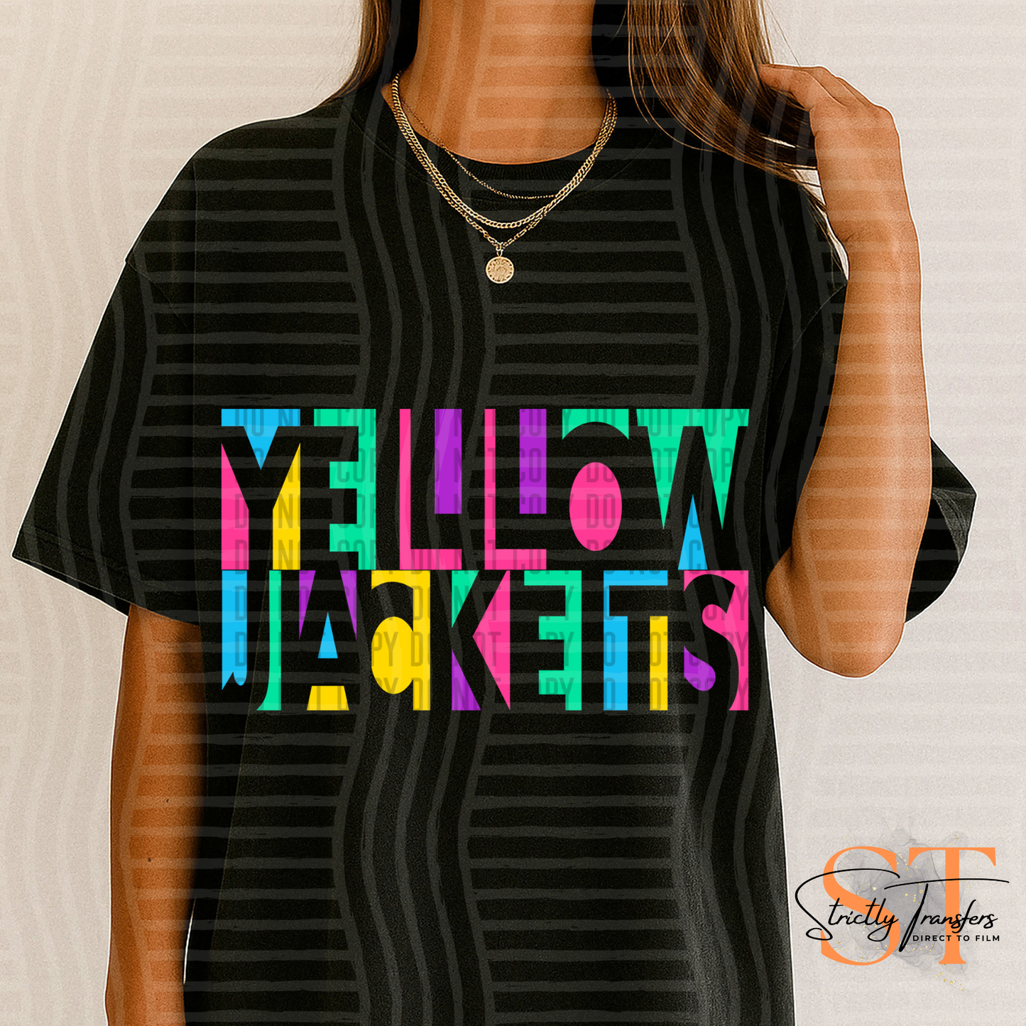 Yellowjackets Neon Cut Out Direct to Film Transfers