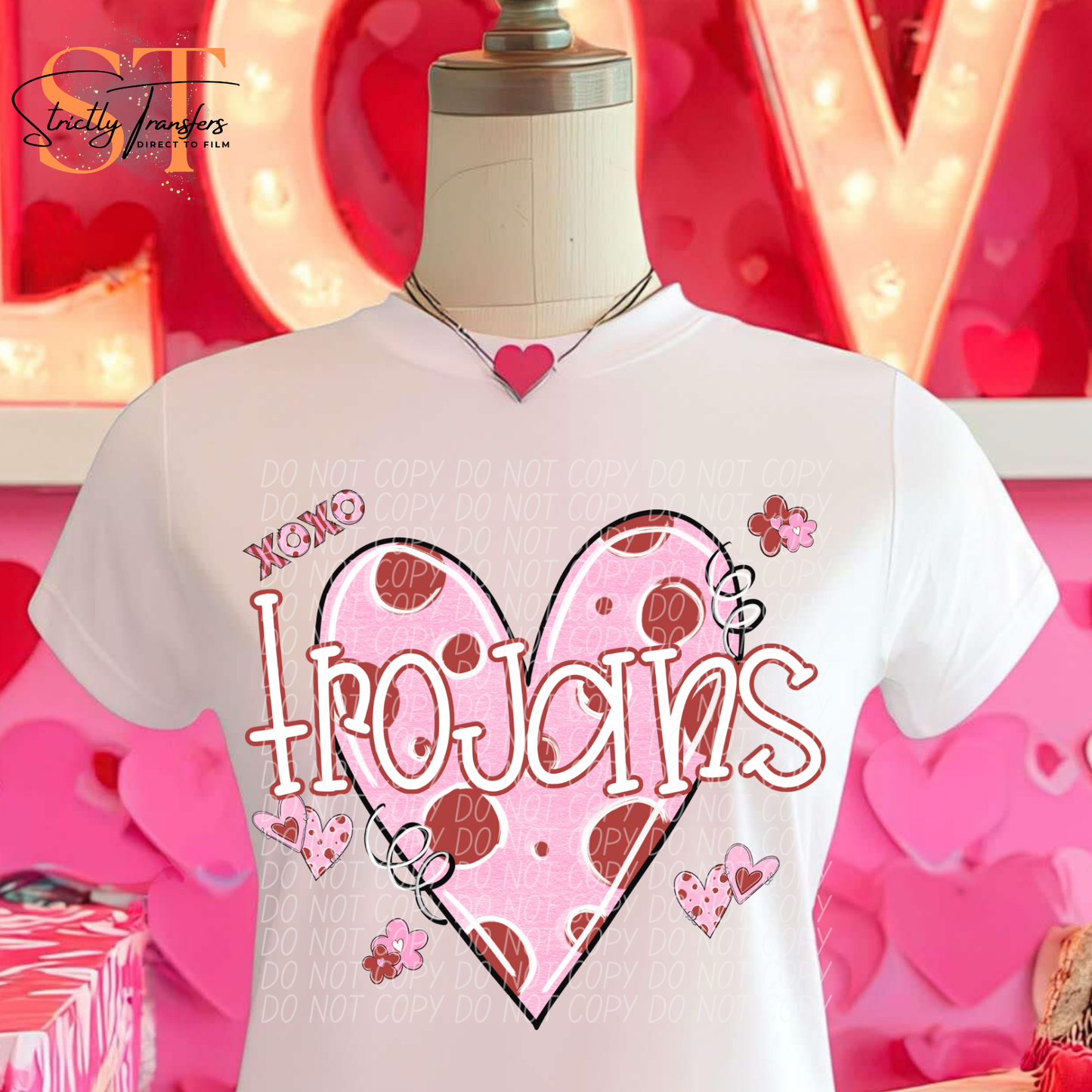 Trojans Vday Heart Direct to Film Transfers