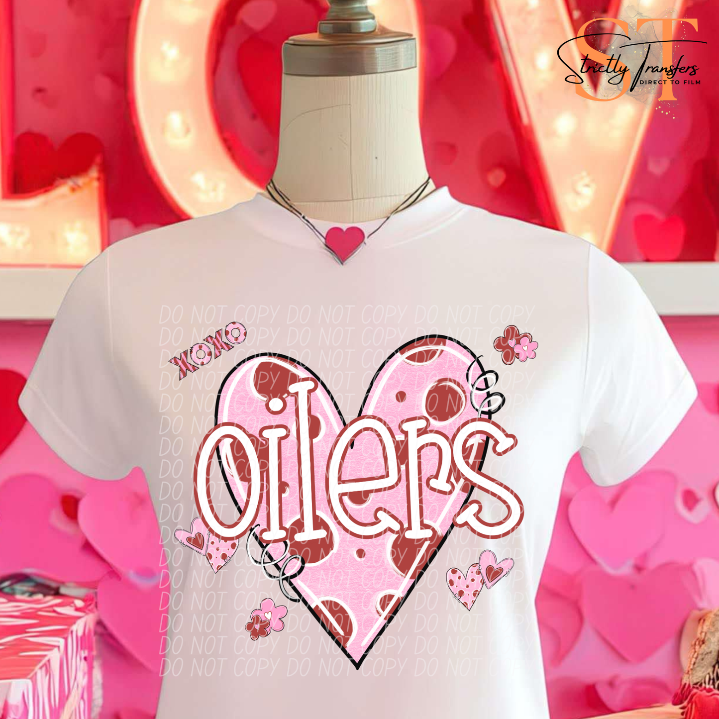 Oilers Vday Heart Direct to Film Transfers