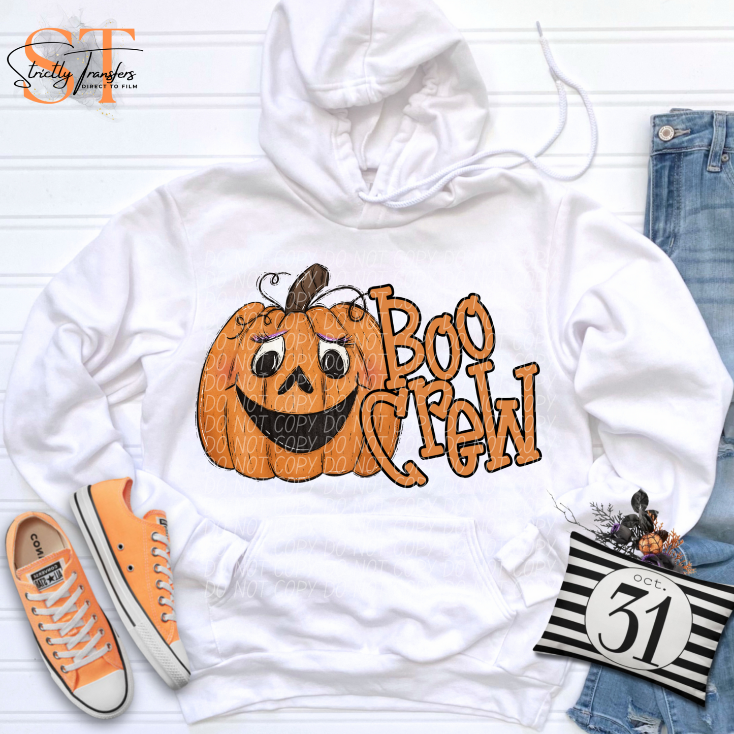 Boo Crew Pumpkin - 2 Colors Direct to Film Transfers