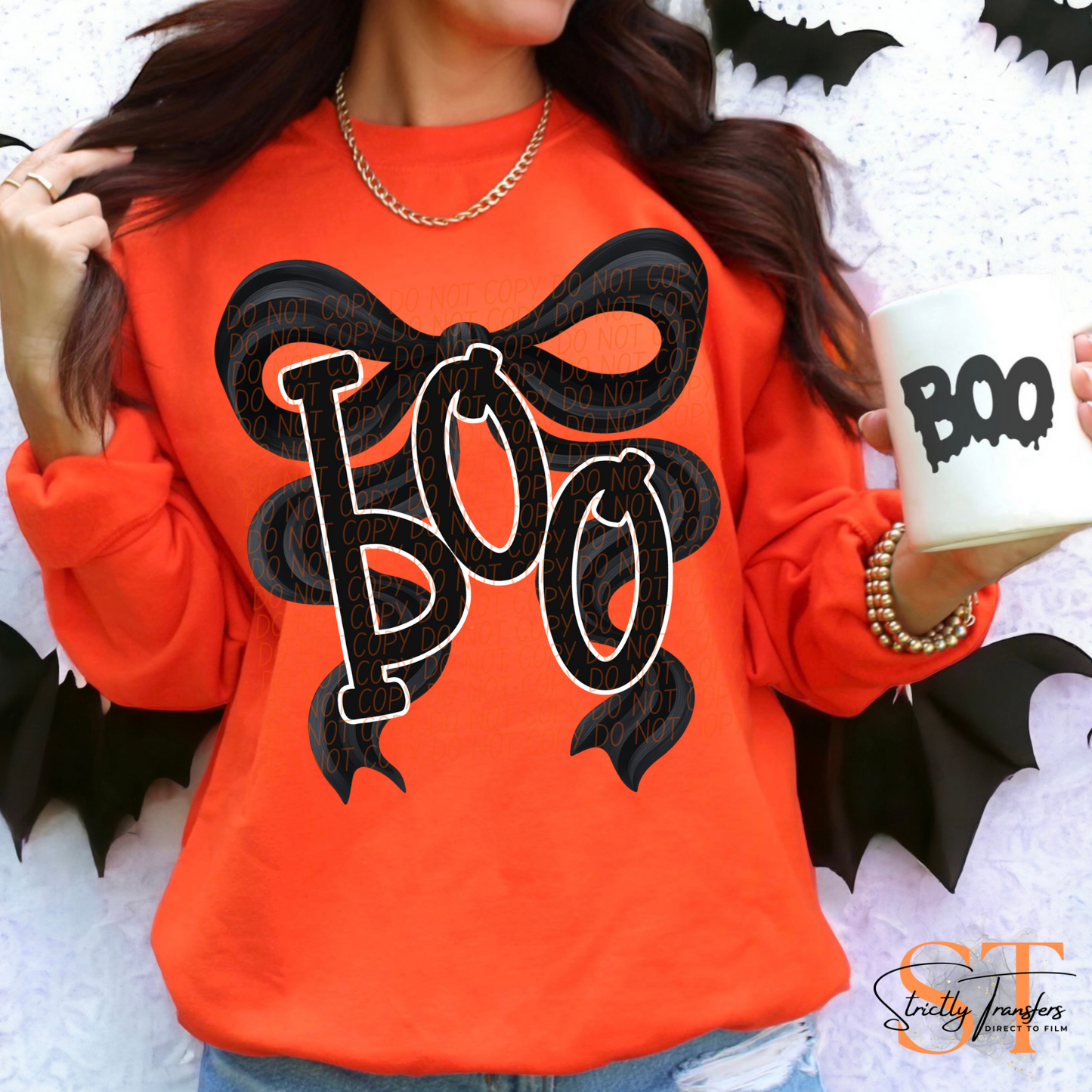 Boo Bow - 3 Colors Direct to Film Transfers