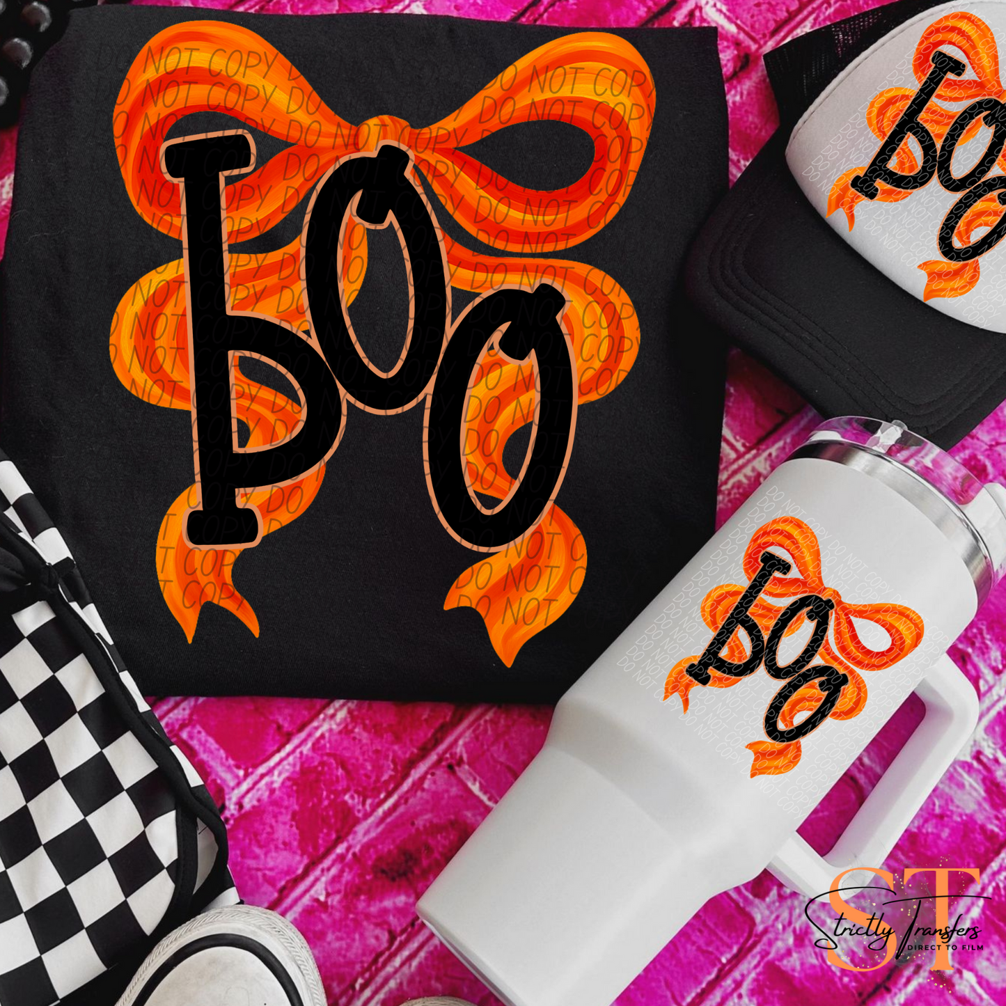 Boo Bow - 3 Colors Direct to Film Transfers