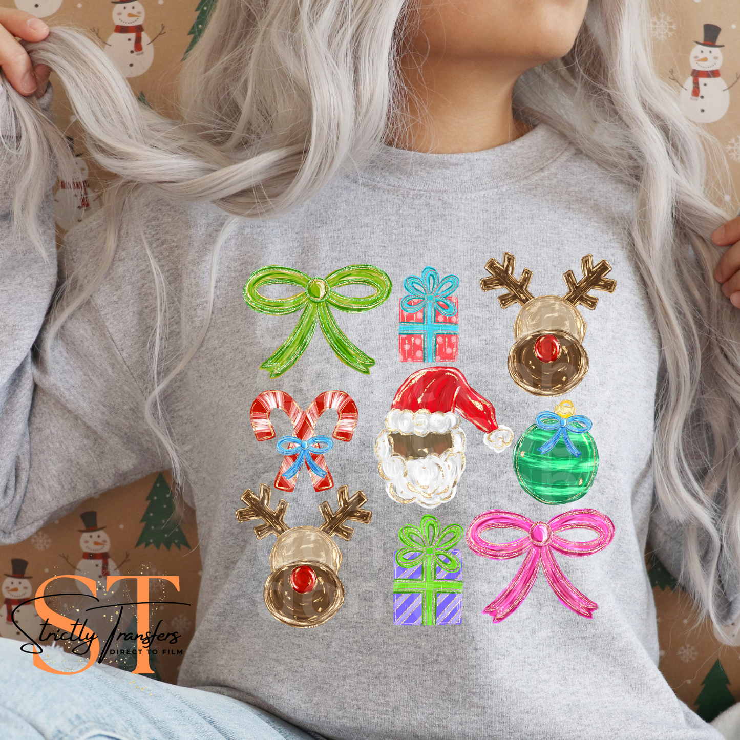 Christmas Coquette Collage 2 Options Direct to Film Transfers