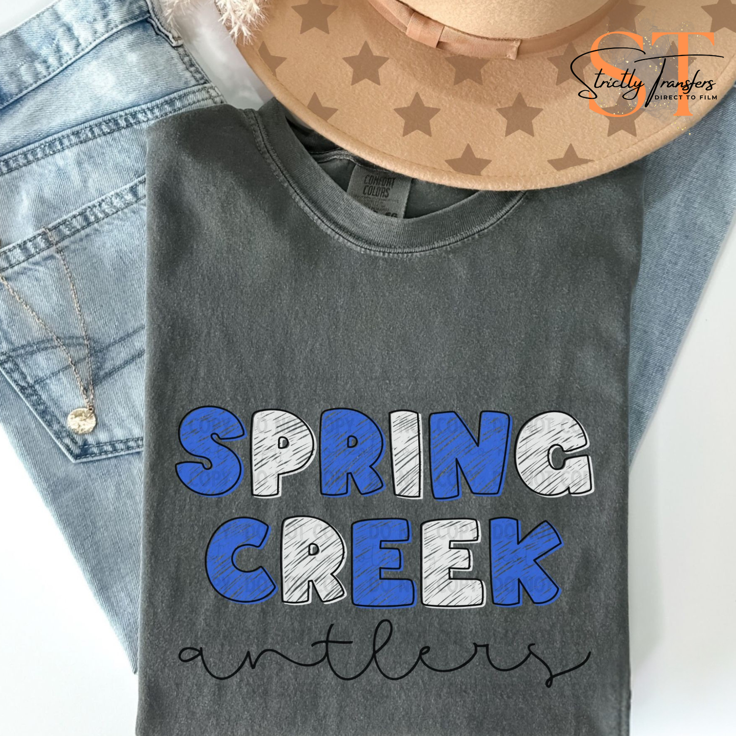 Antlers Doodle Mascot Direct to Film Transfers