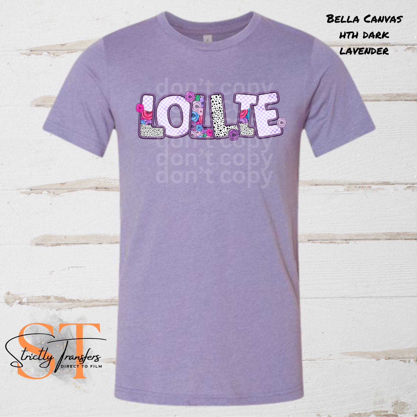 Lollie Purple Floral Direct to Film Transfers