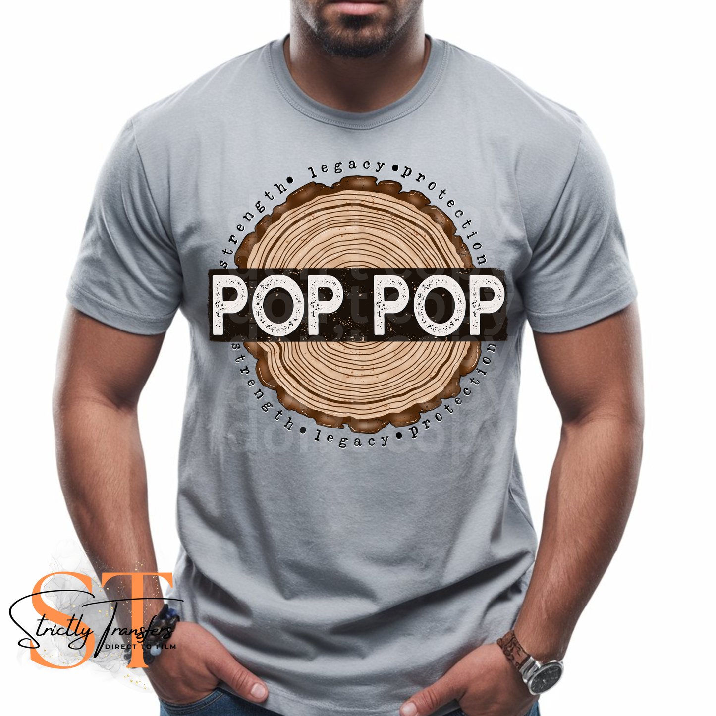 Pop Pop Wood Cut Direct to Film Transfers