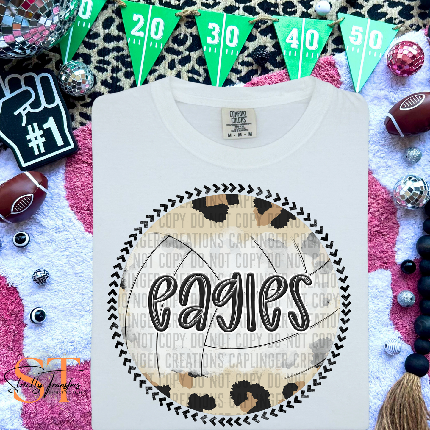 Eagles Leopard Volleyball Direct to Film Transfers