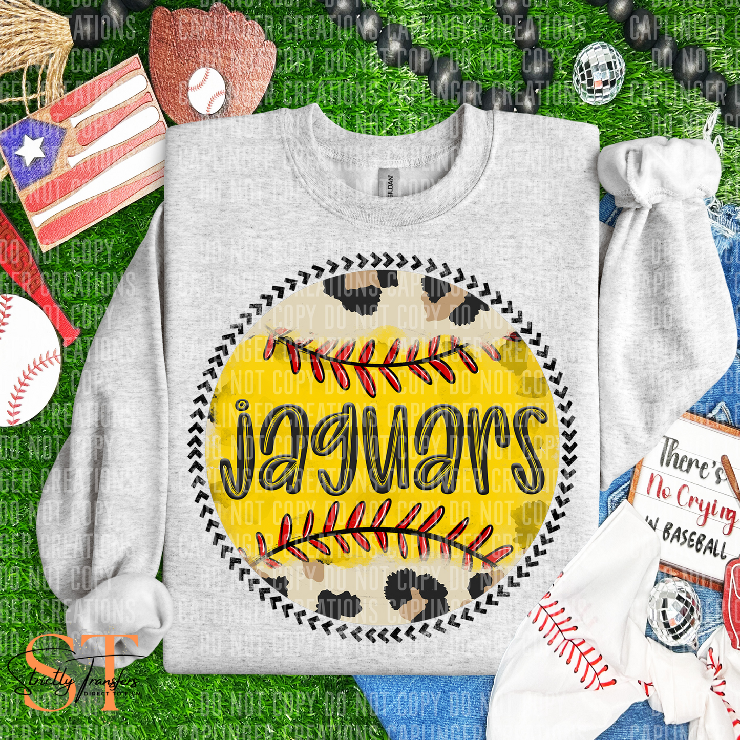 Jaguars Leopard Softball Direct to Film Transfers