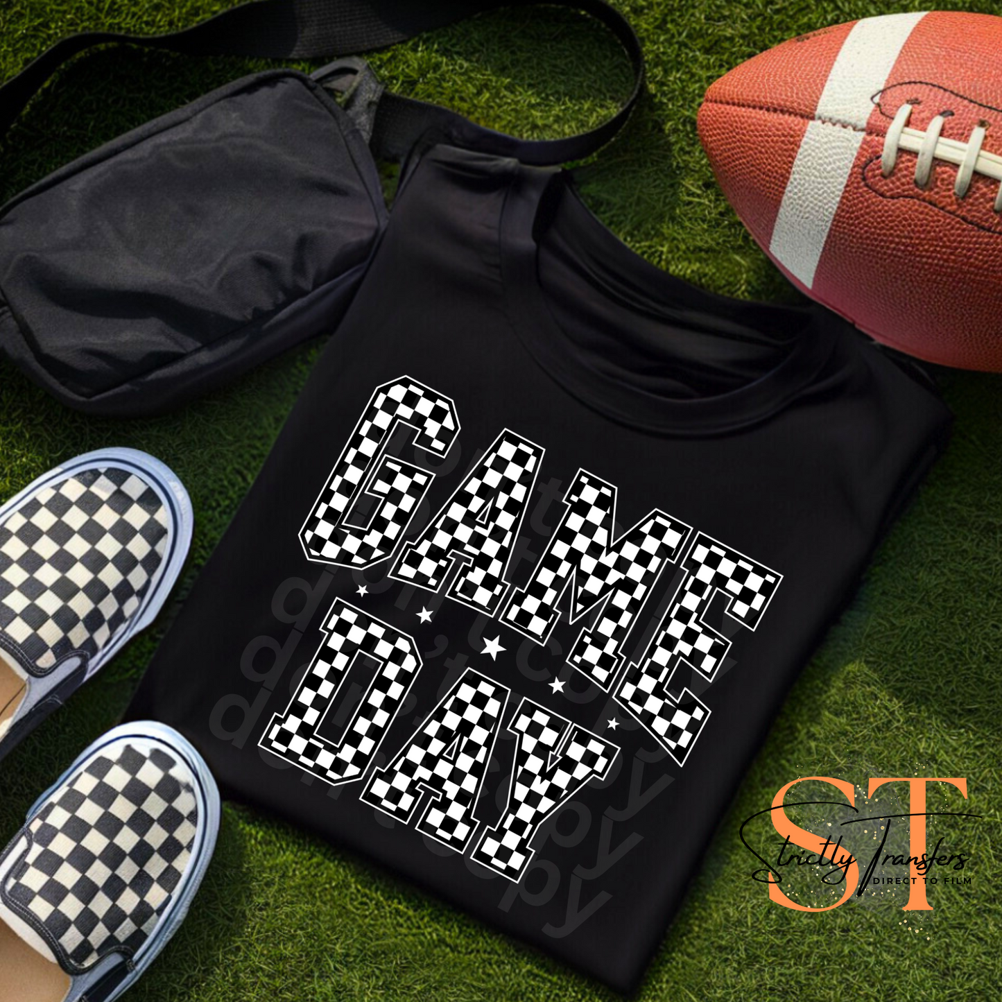 Checkered Game Day - 2 options Direct to Film Transfers