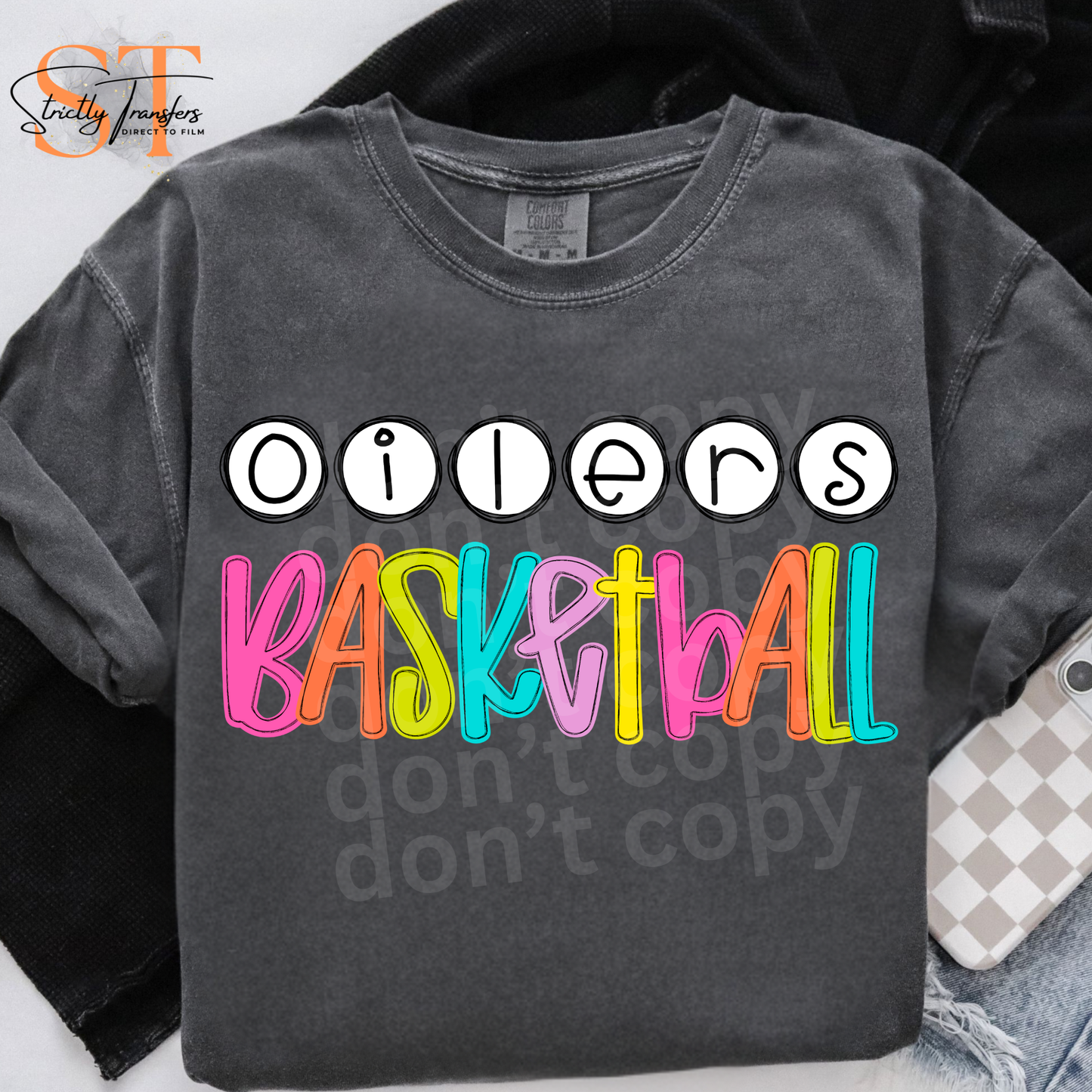 Oilers Bright Basketball Direct to Film Transfers