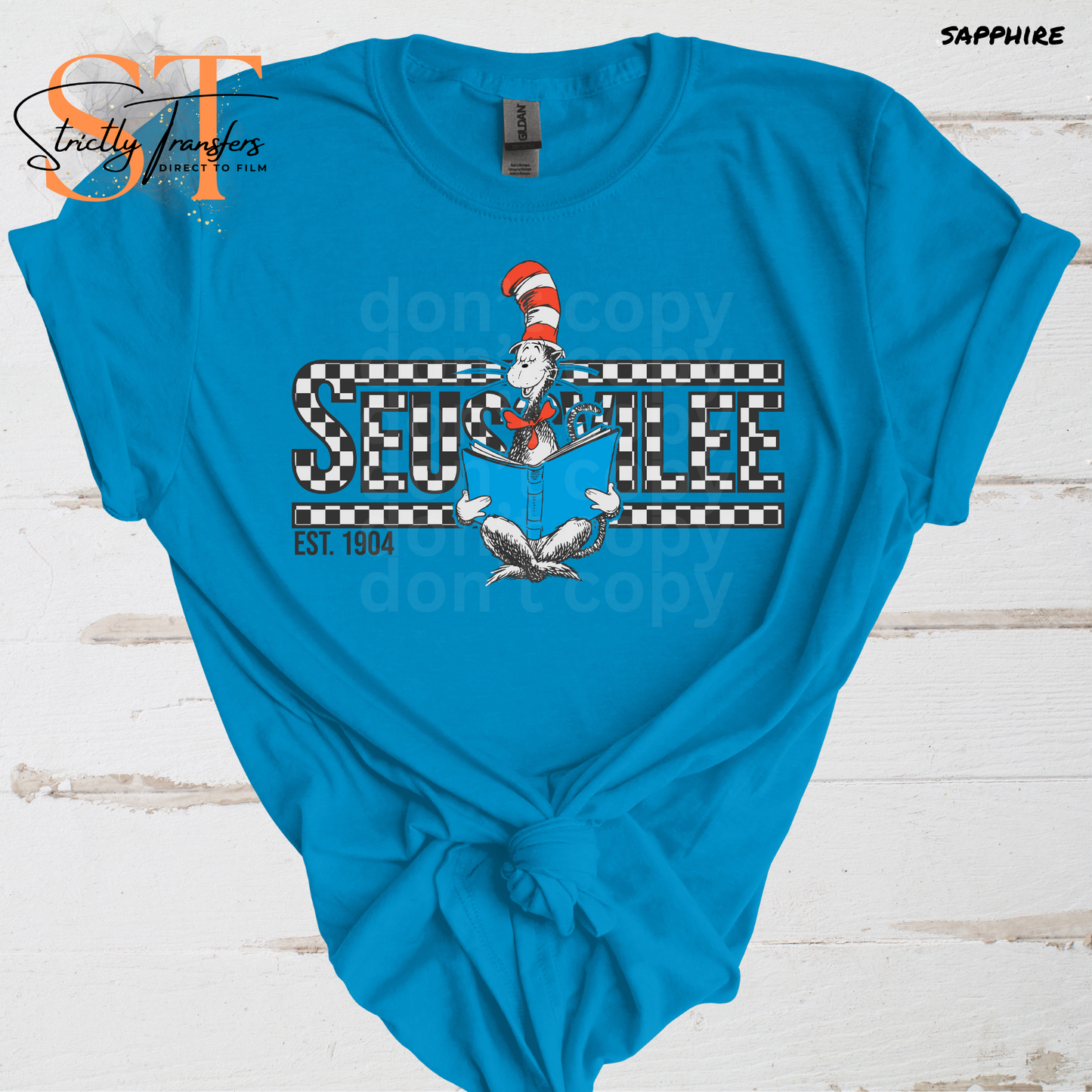 Seusville Checkered Direct to Film Transfers