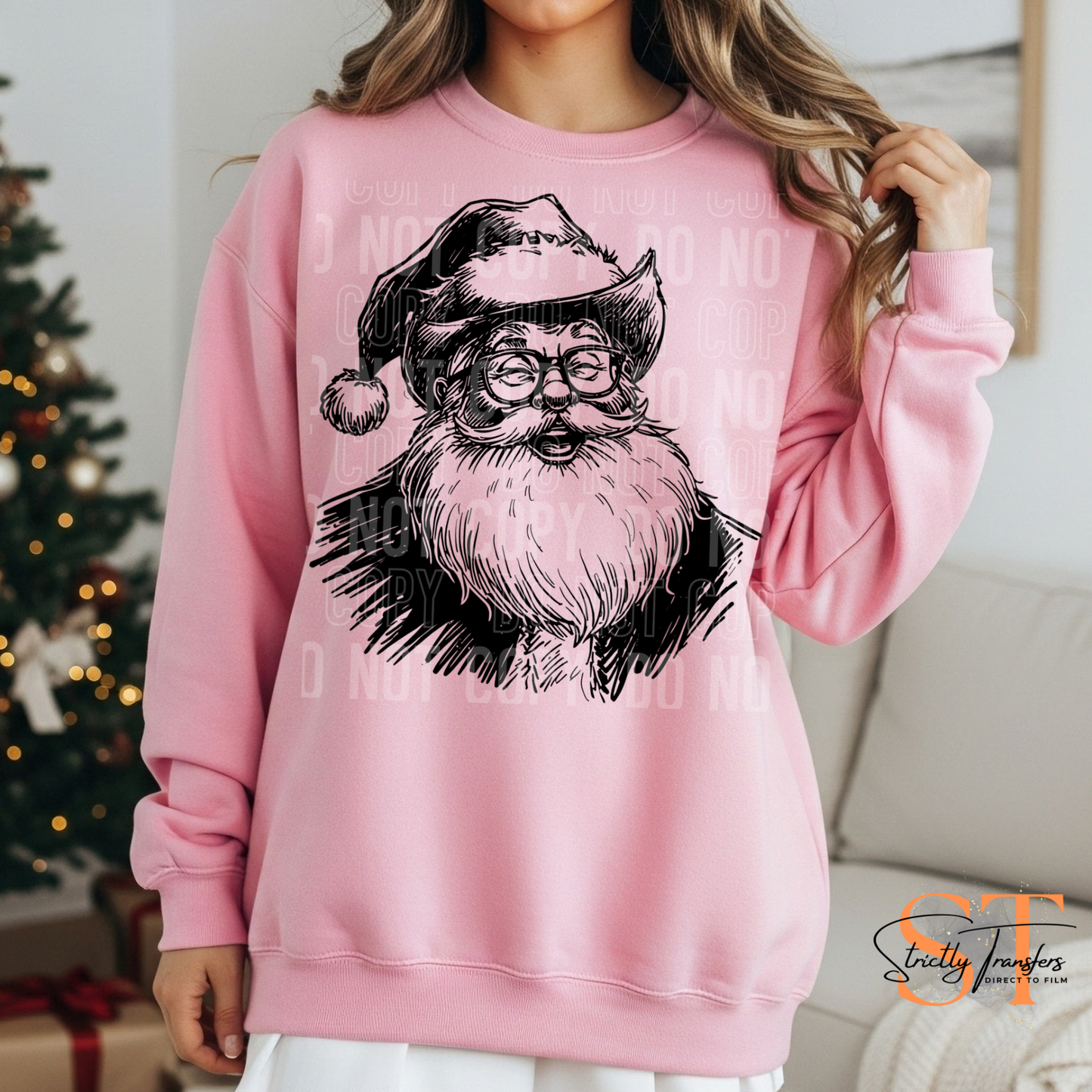 Santa Cowboy Hat Direct to Film Transfers