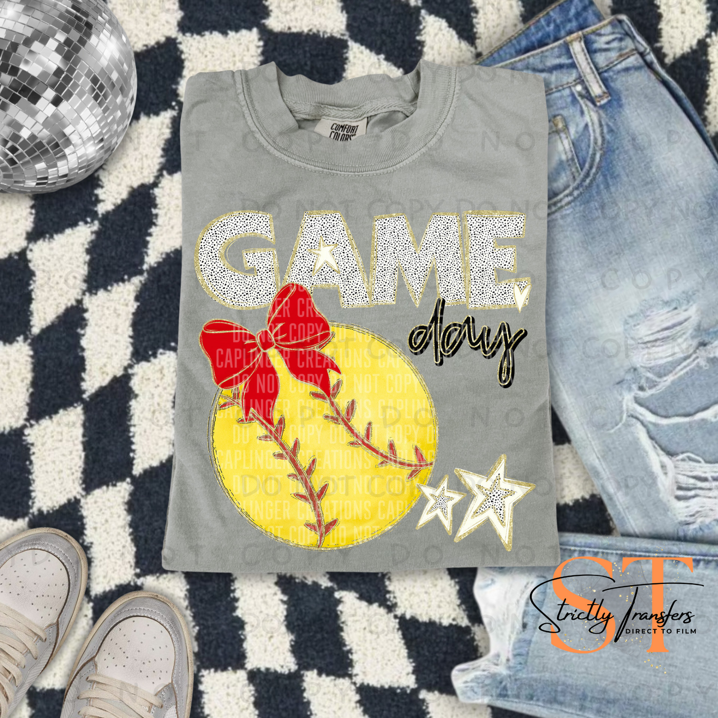 Game Day Softball- multiple color options Direct to Film Transfers