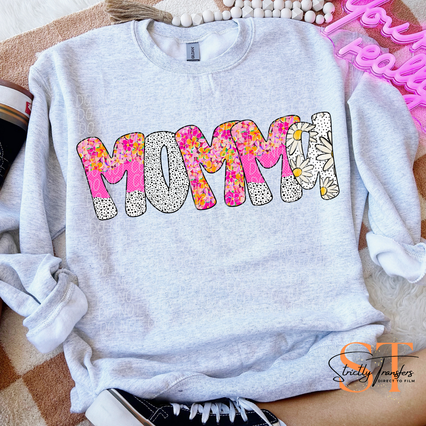 Happy Flowers- Momma Direct to Film Transfers