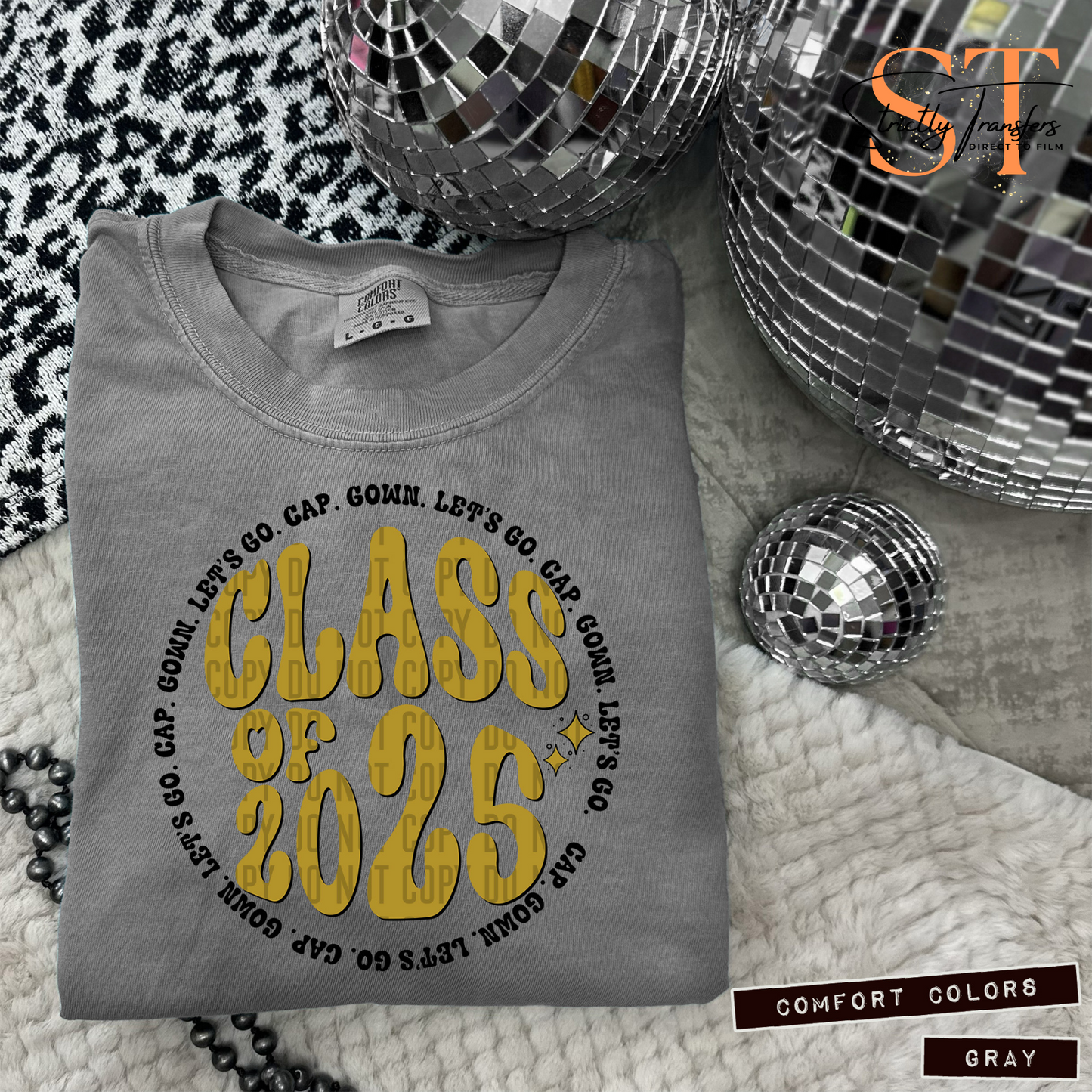 Class of 2025 Circles -12 color options Direct to Film Transfers