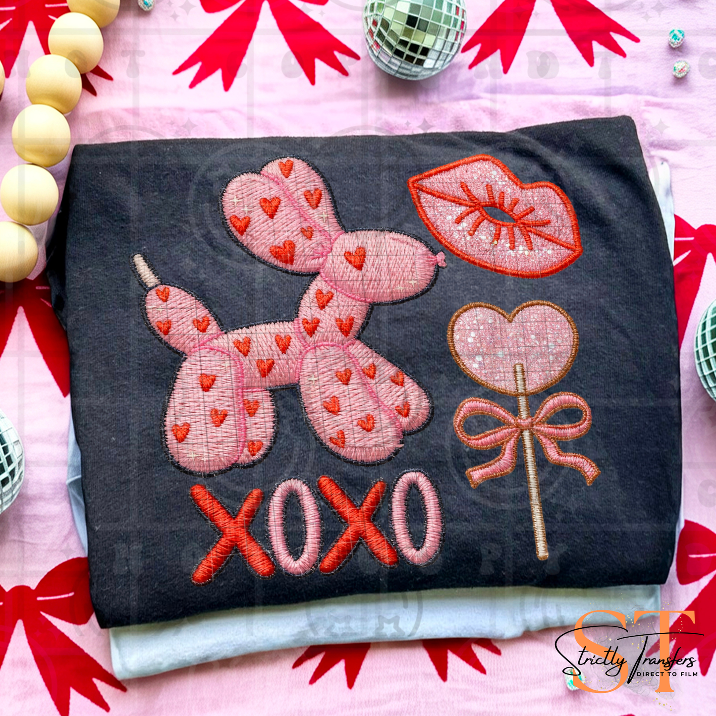 Valentine Balloon Doggie Collage Direct to Film Transfers