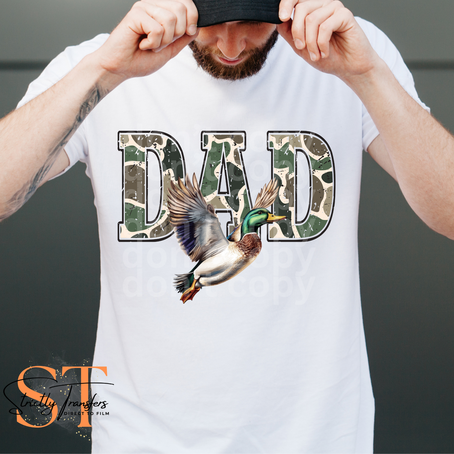 Dad Camo Mallard Direct to Film Transfers