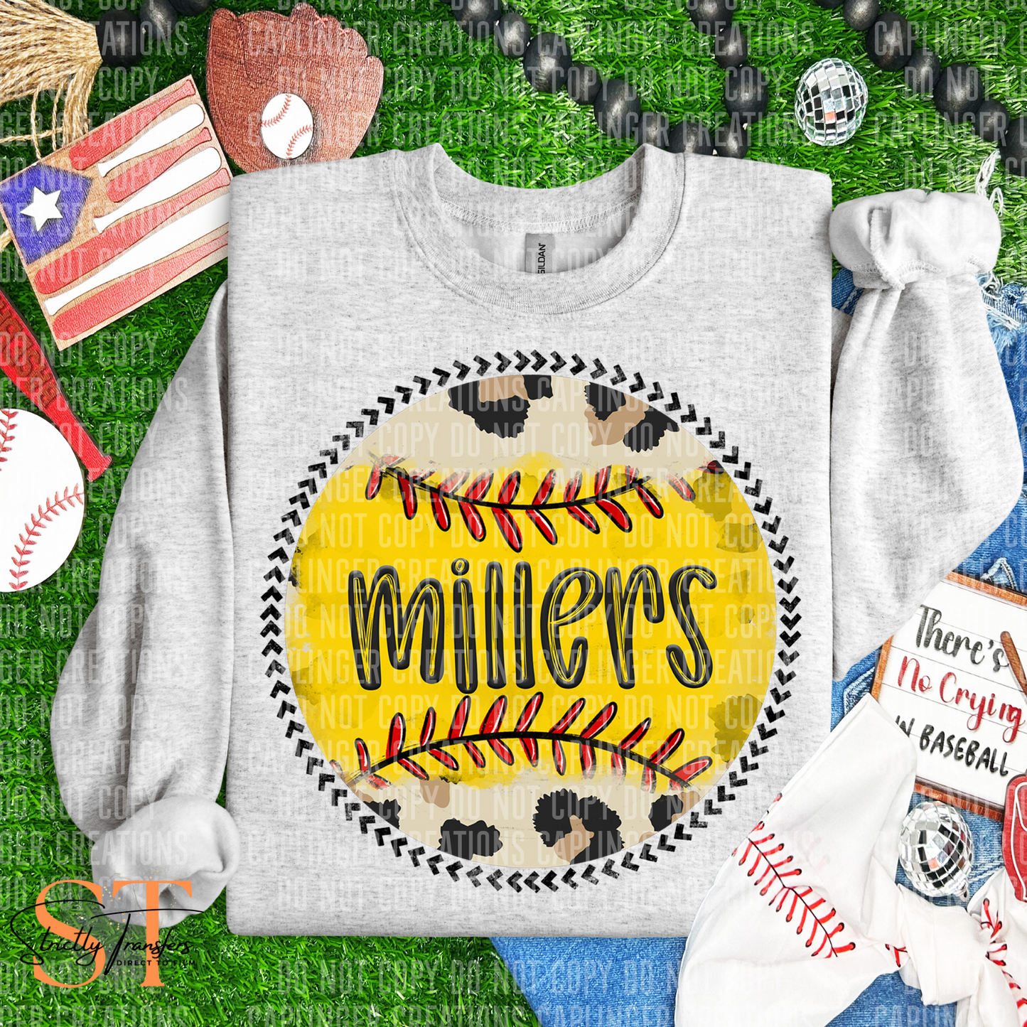 Millers Leopard Softball Direct to Film Transfers