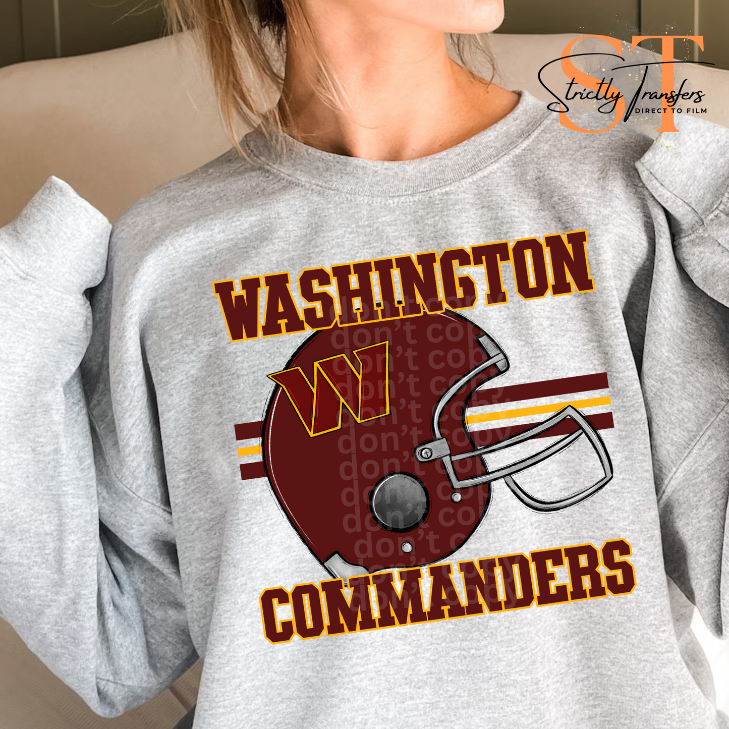 Commanders Helmet Direct to Film Transfers