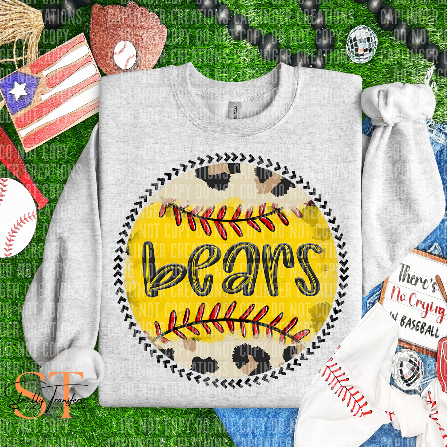 Bears Leopard Softball Direct to Film Transfers