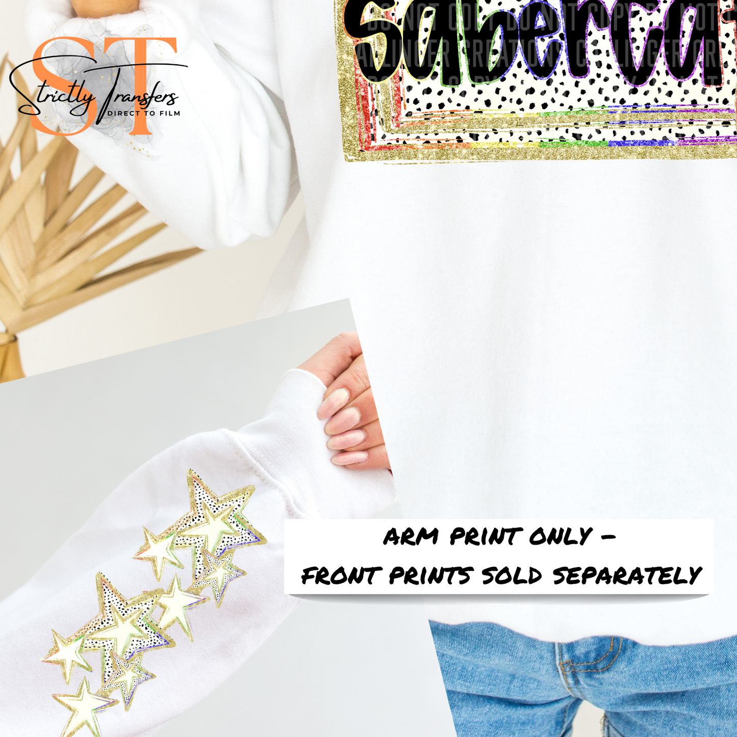 Dalmation Star Mascot Arm Design Direct to Film Transfer