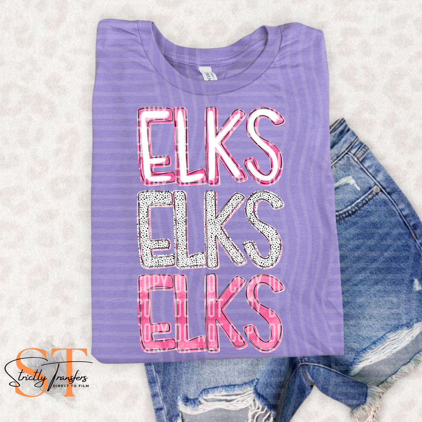 Elks Heartpop Stacked Direct to Film Transfers