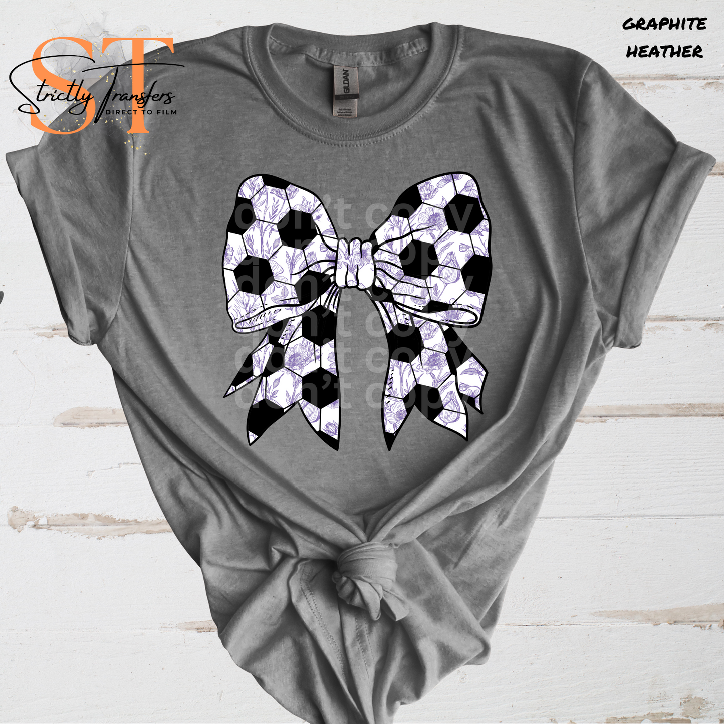Soccer Floral Bow - Multiple Color options Direct to Film Transfers