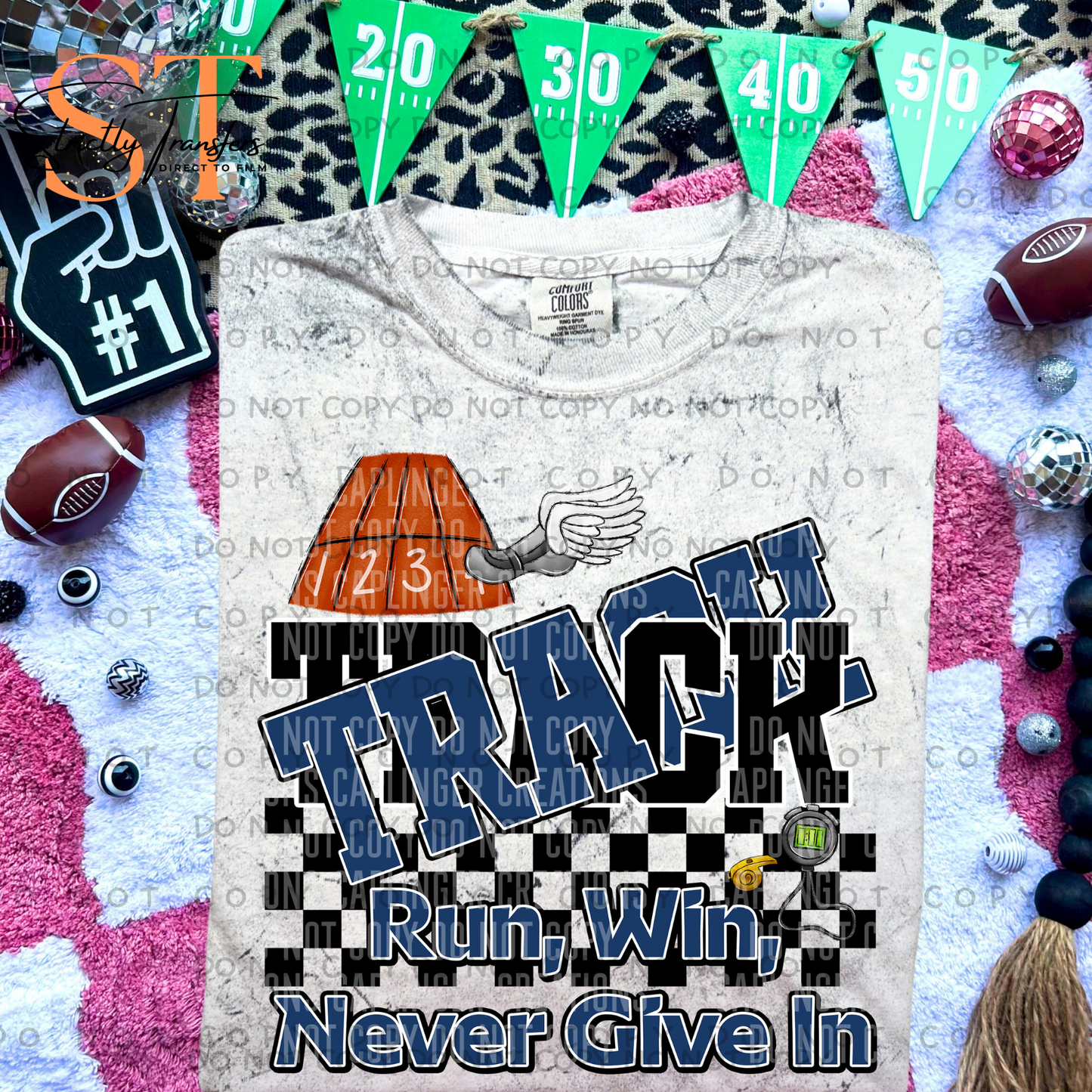 Run, Win, Never Give In Track Direct to Film Transfers