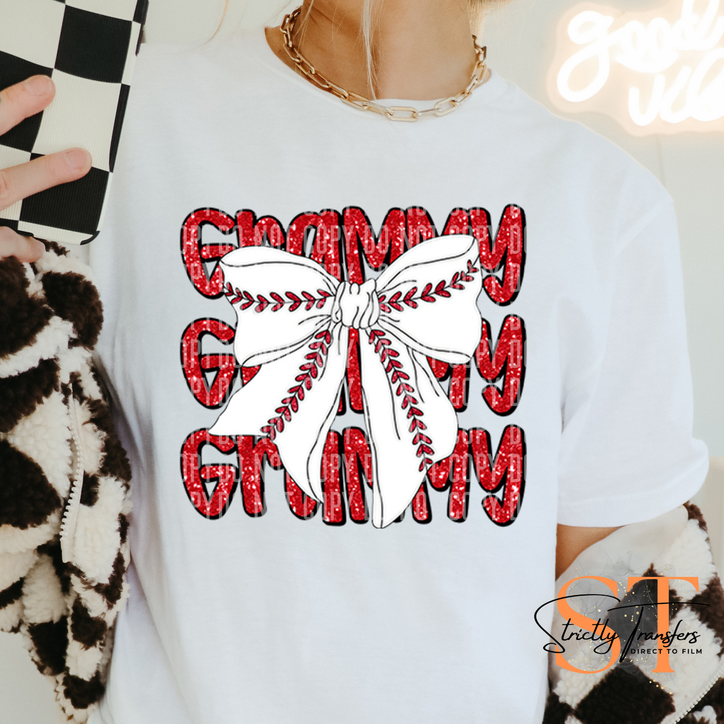 Baseball Bow Names - multiple options Direct to Film Transfers