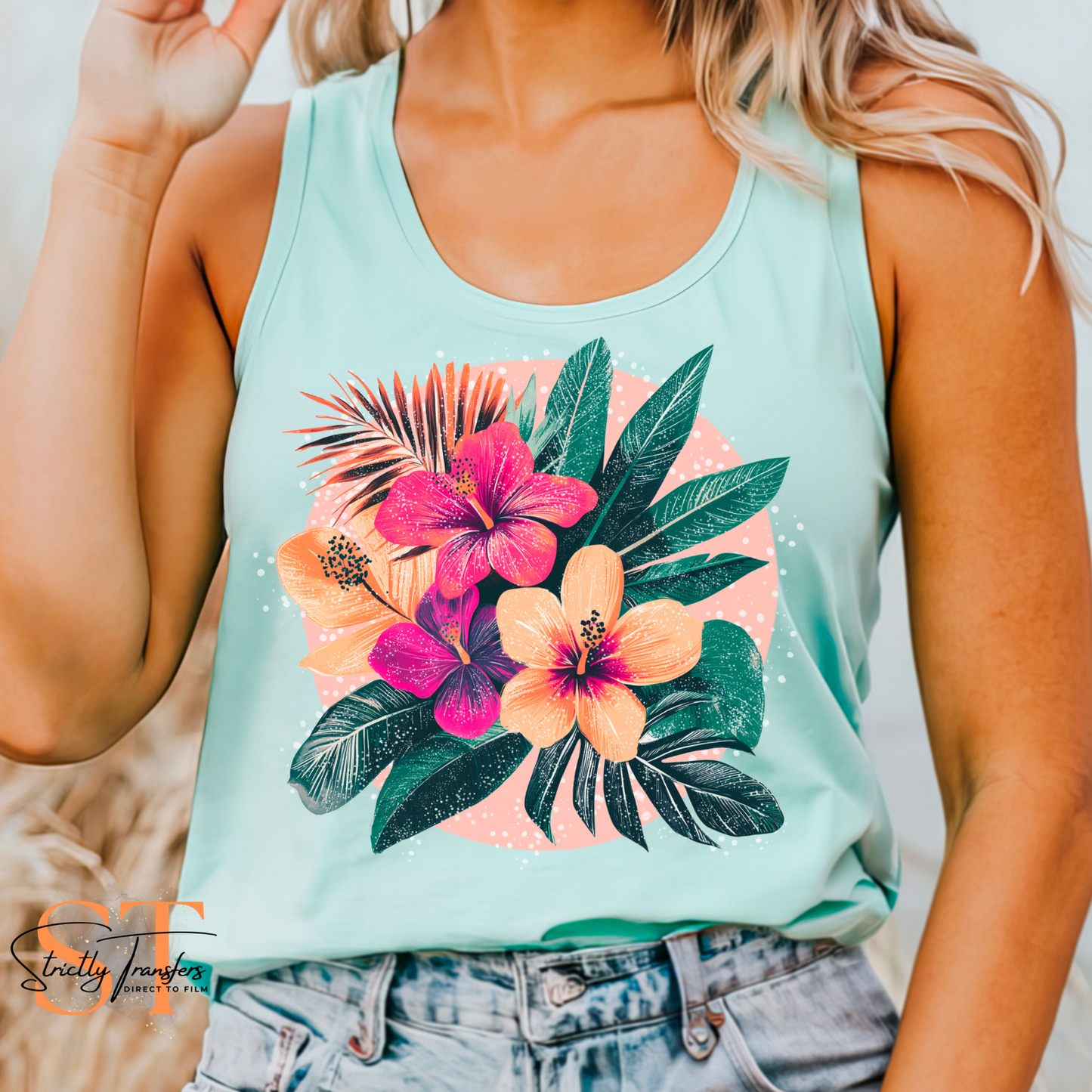 Tropical Flowers Direct to Film Transfers