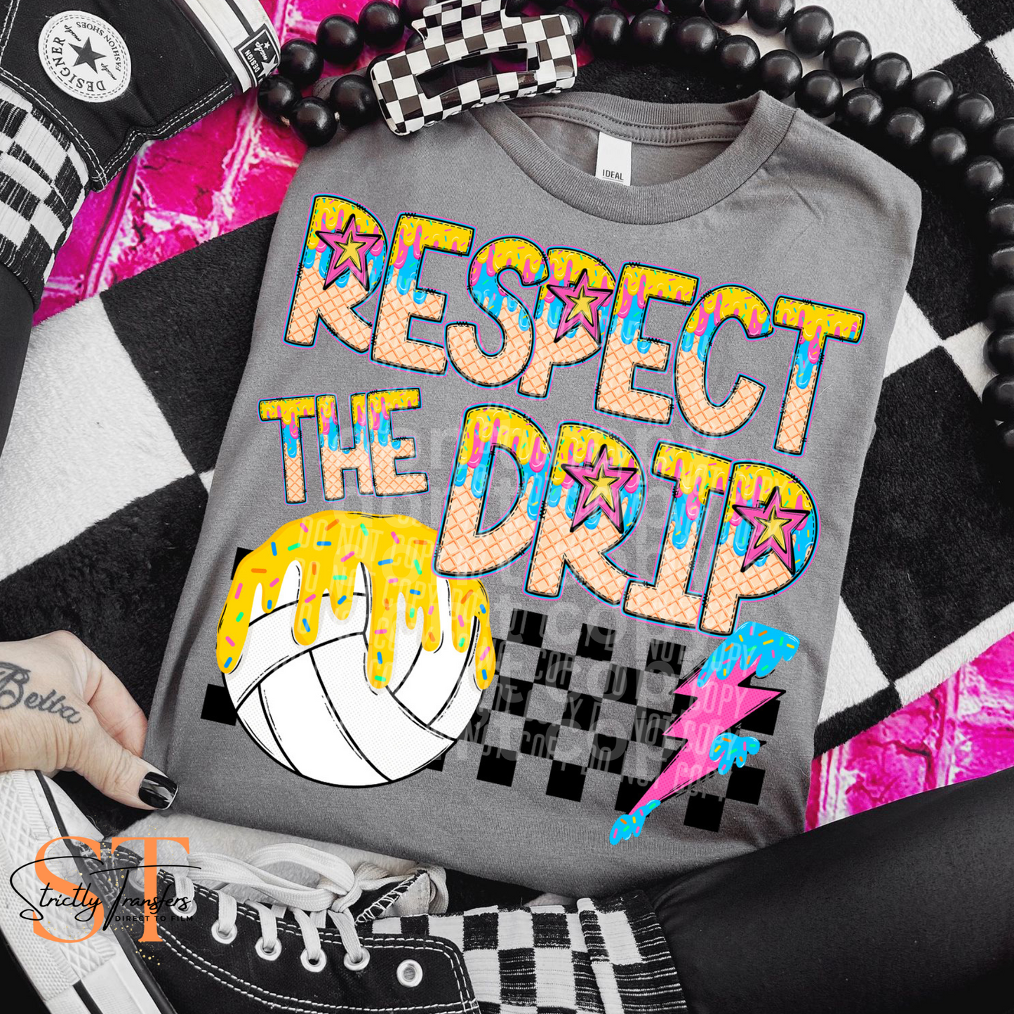 Respect the Drip Volleyball Direct to Film Transfers