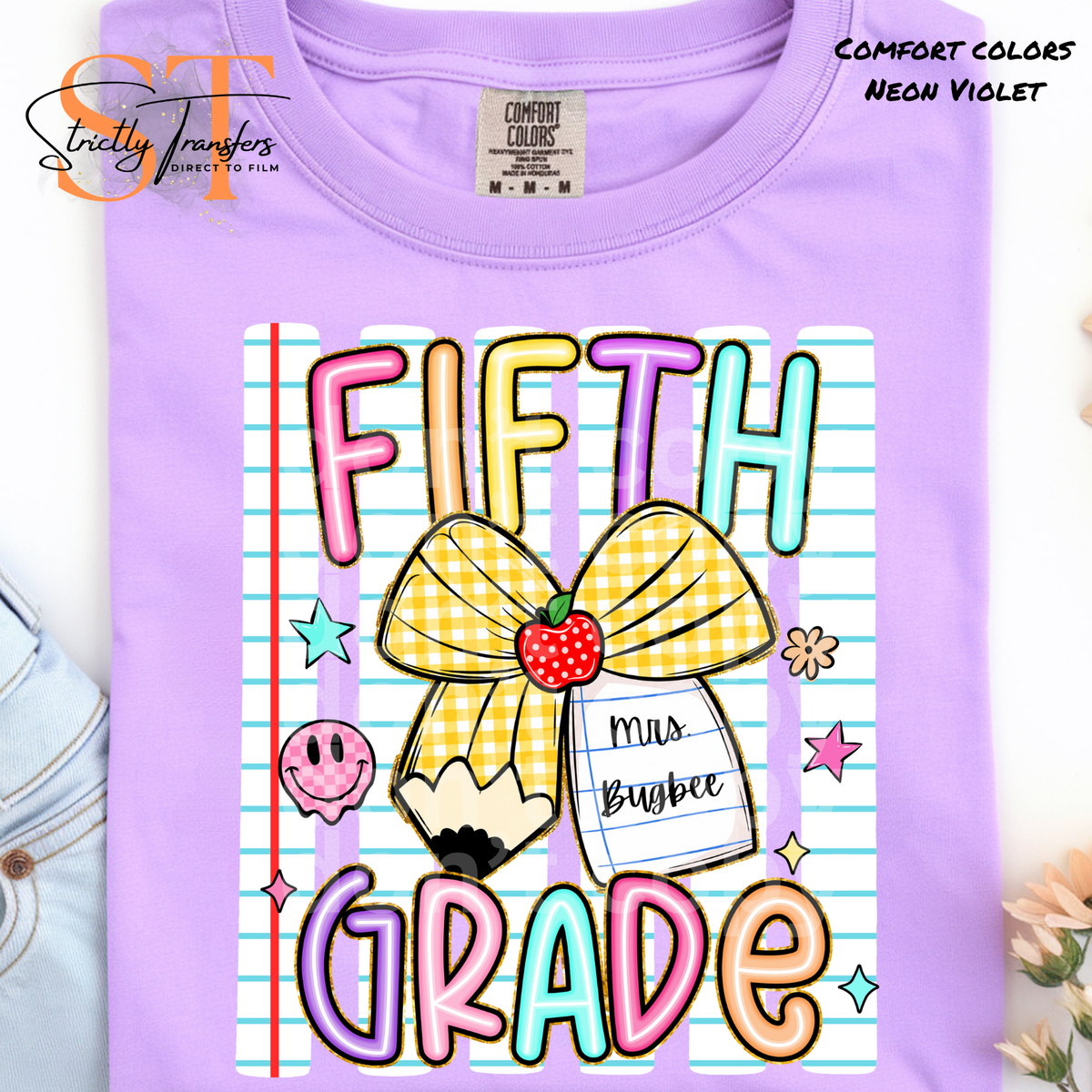 Personalized Pencil Grade Levels - Multiple Options Direct to Film Transfers