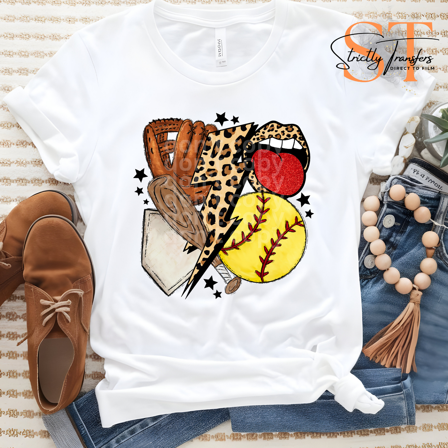 Softball Collage Direct to Film Transfers