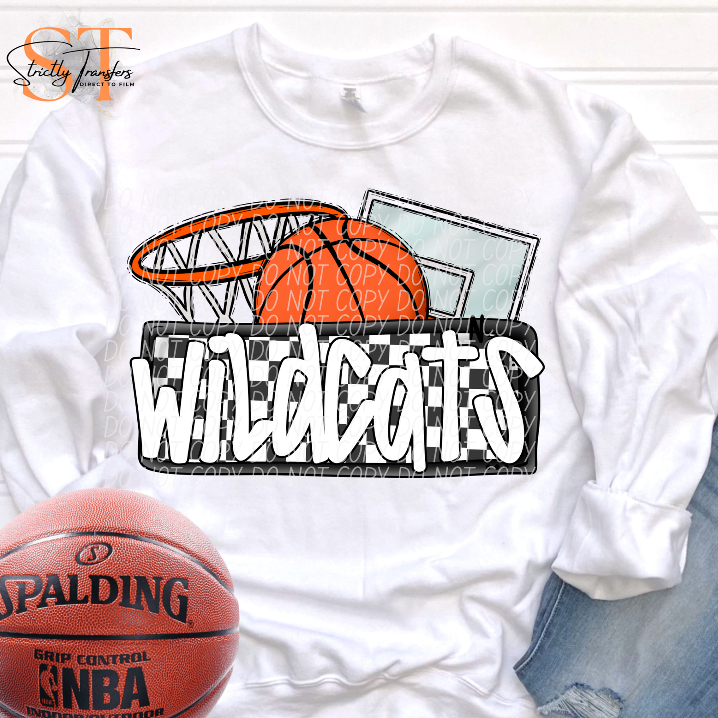 Wildcats Checkered Basketball Direct to Film Transfers