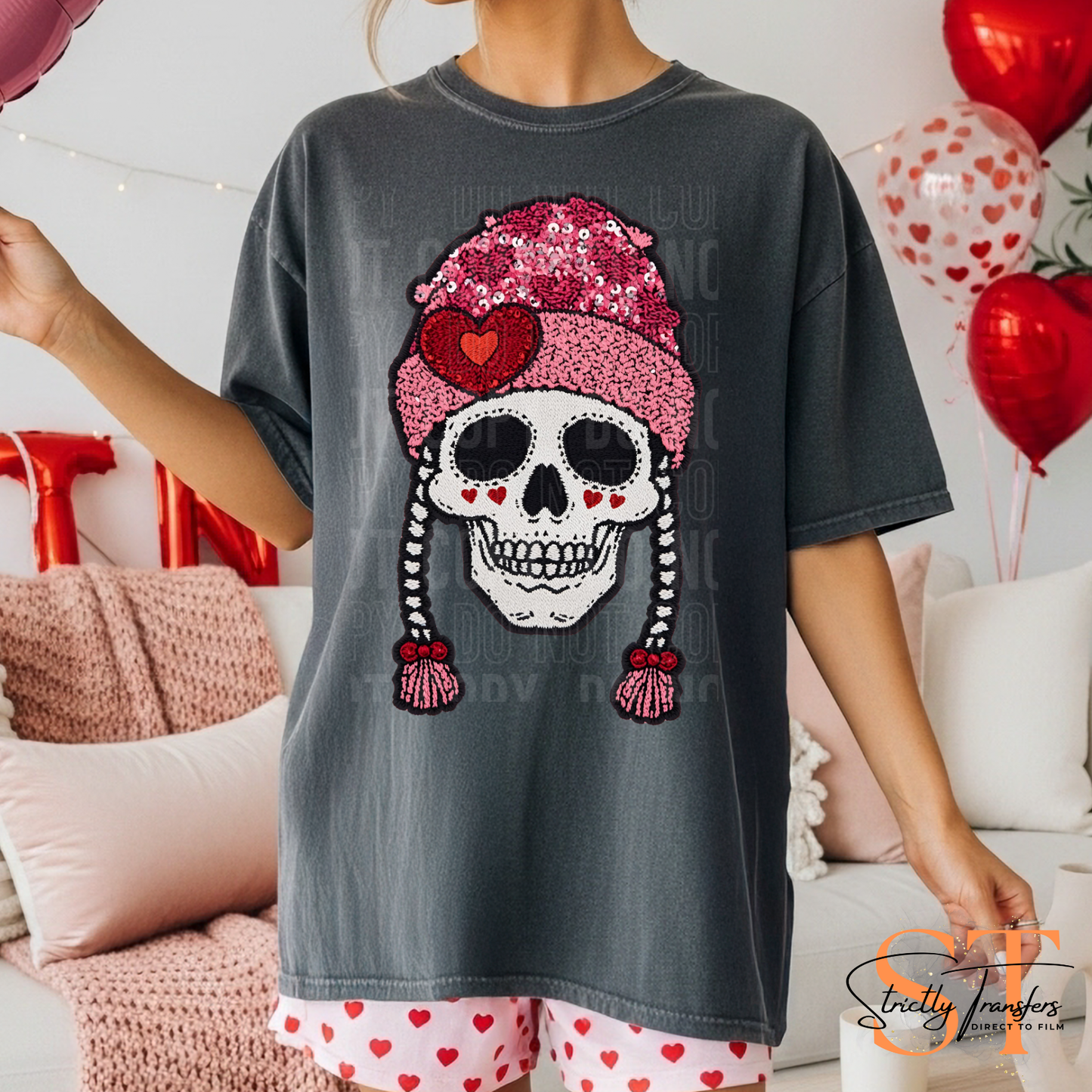 Valentine Skeleton Direct to Film Transfers