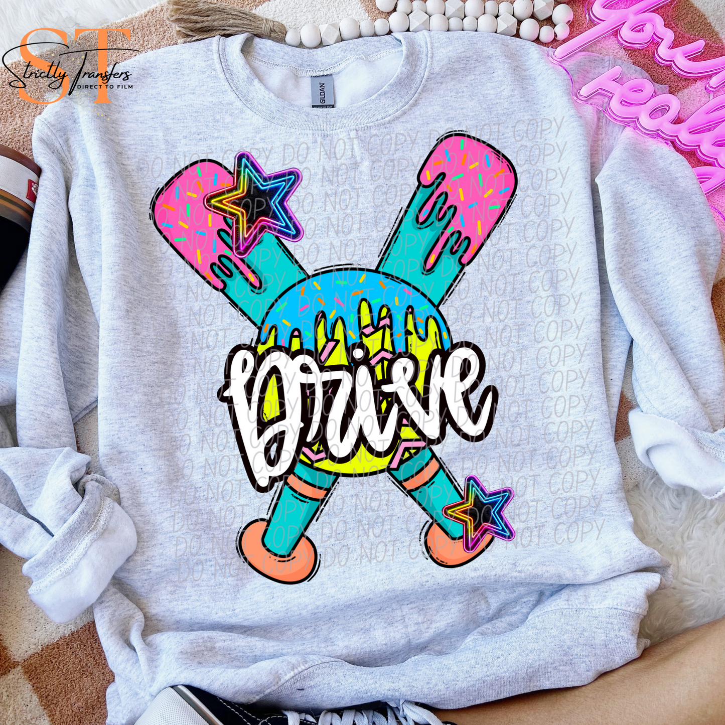 Drive Softball Drip Direct to Film Transfers