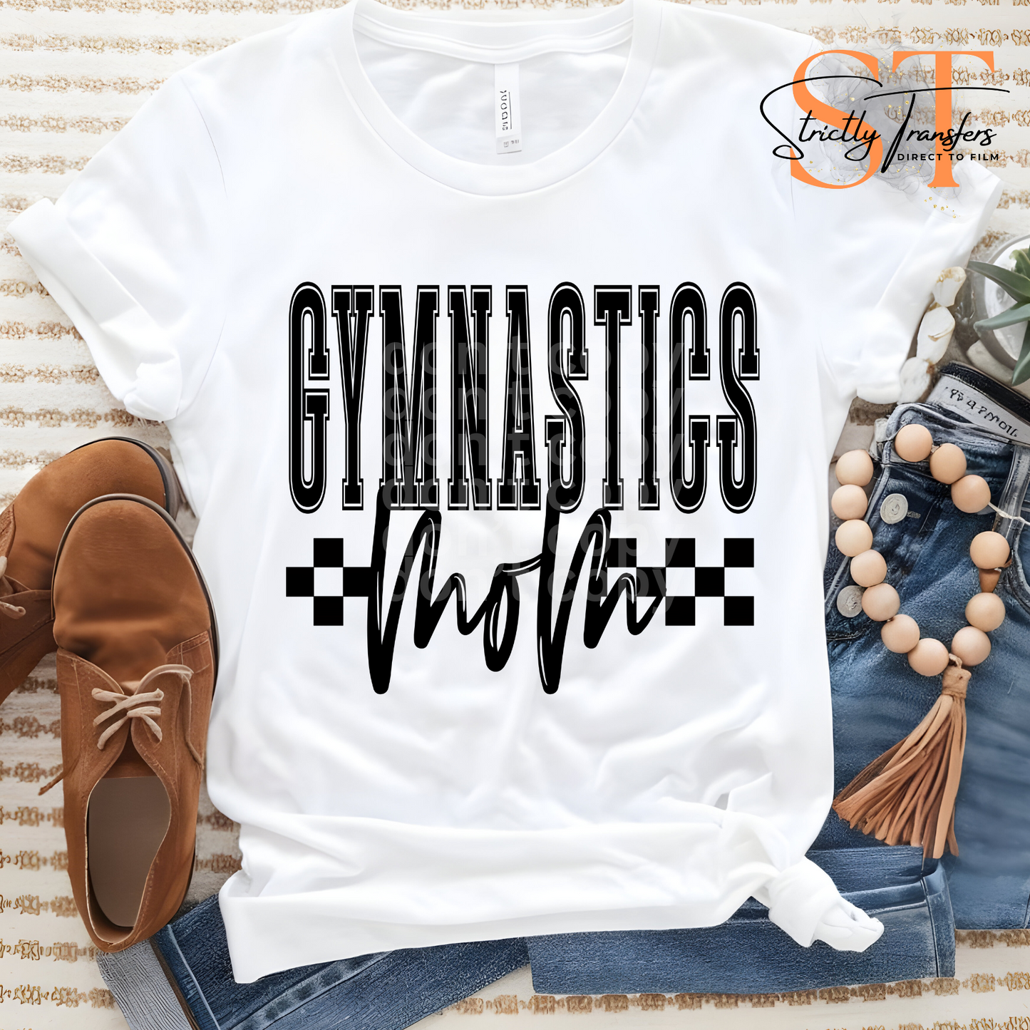 Sports Mom Checkered - Multiple Color options Direct to Film Transfers