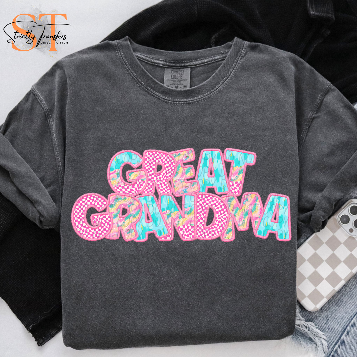 Spring Pattern Great Grandma Direct to Film Transfers