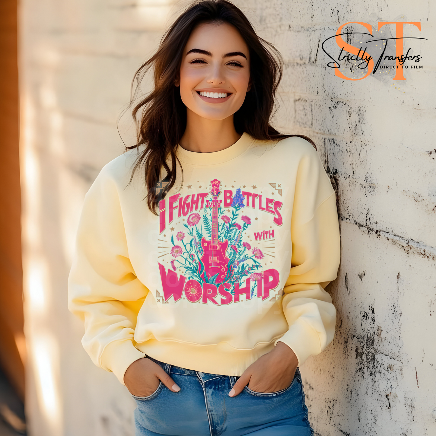 I Fight my Battles with Worship Direct to Film Transfers