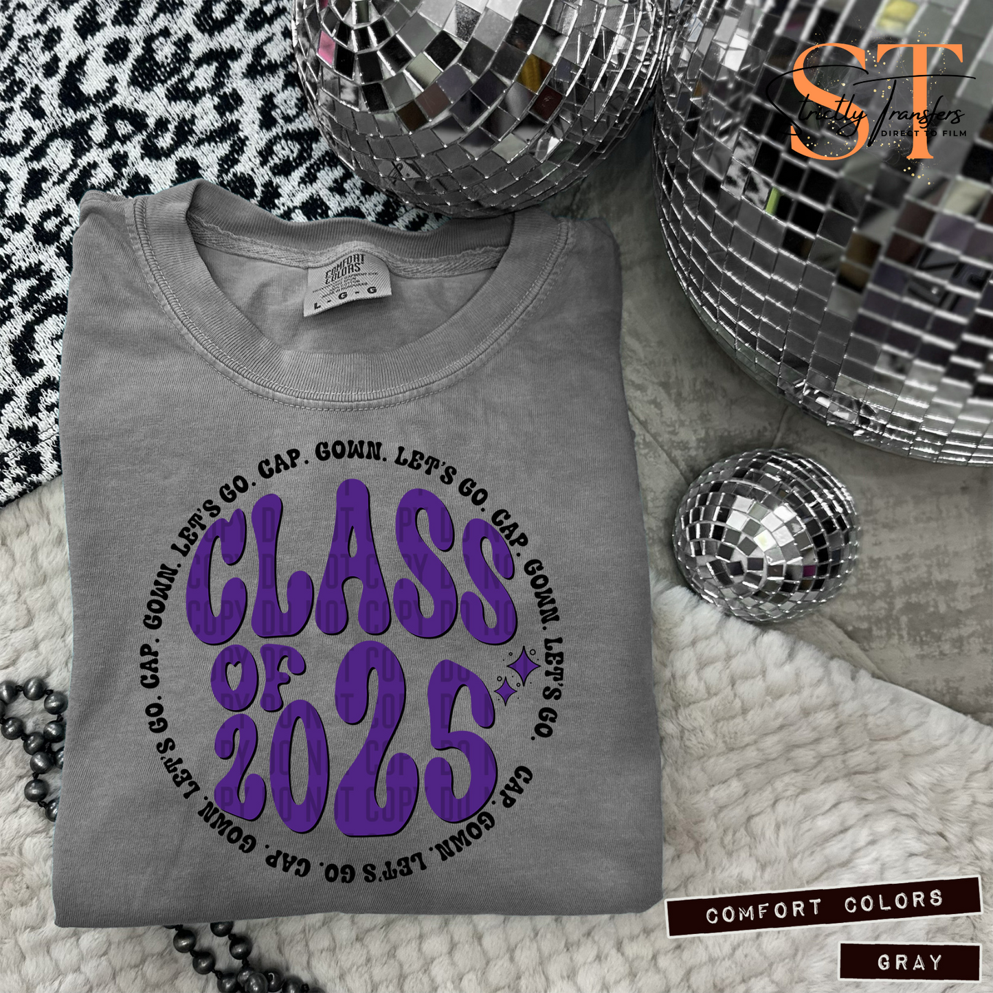 Class of 2025 Circles -12 color options Direct to Film Transfers