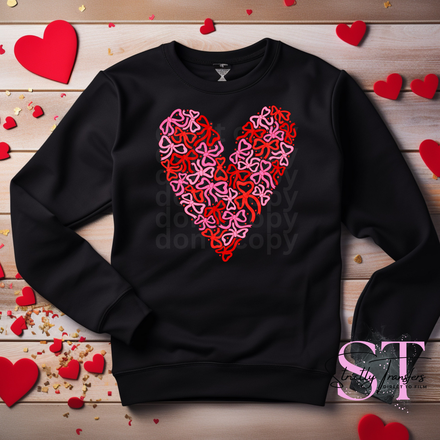 Bow Heart Direct to Film Transfers