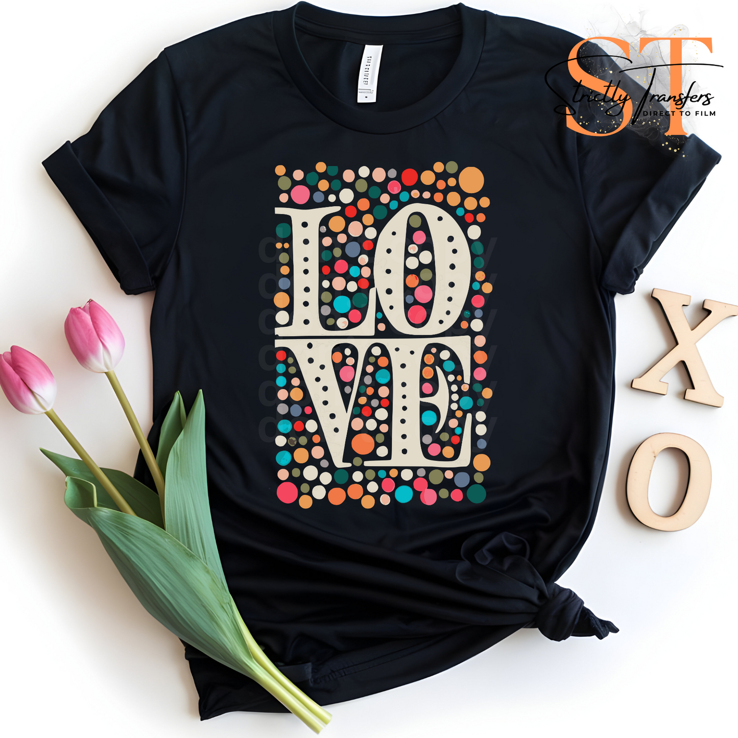 Love Dots Direct to Film Transfers