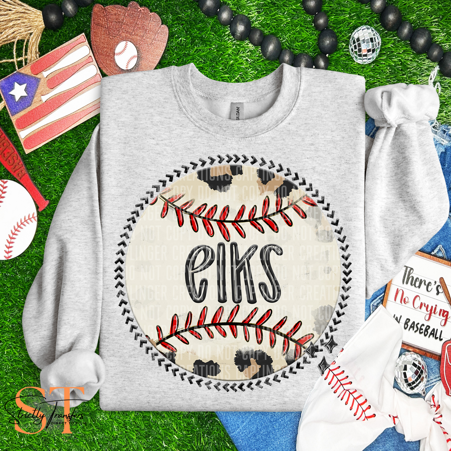 Elks Leopard Baseball Direct to Film Transfers