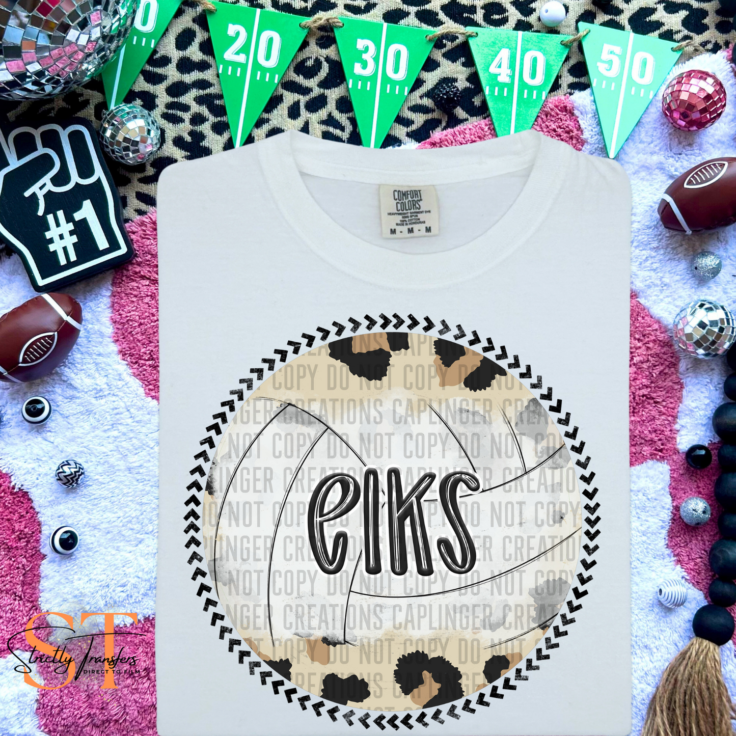 Elks Leopard Volleyball Direct to Film Transfers