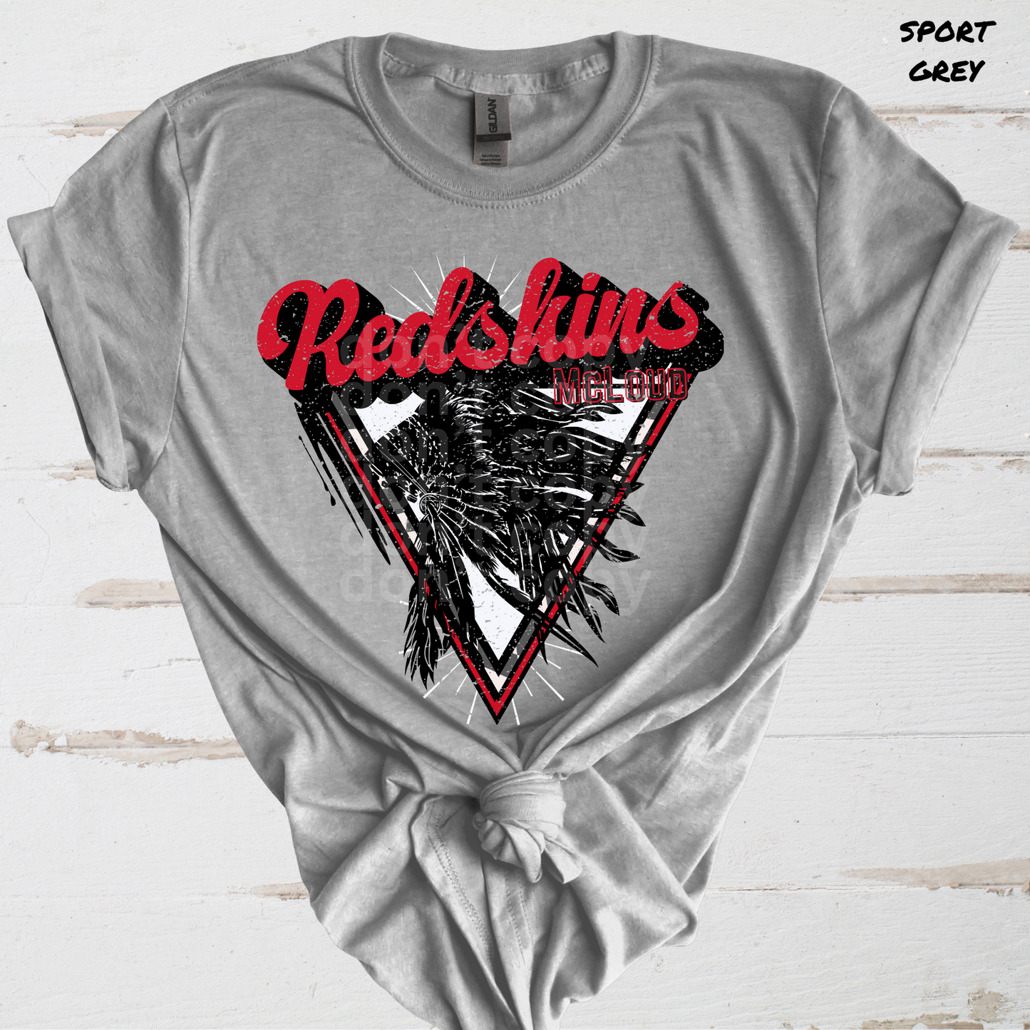 Retro/Vintage McLoud Redksins Direct to Film Transfers