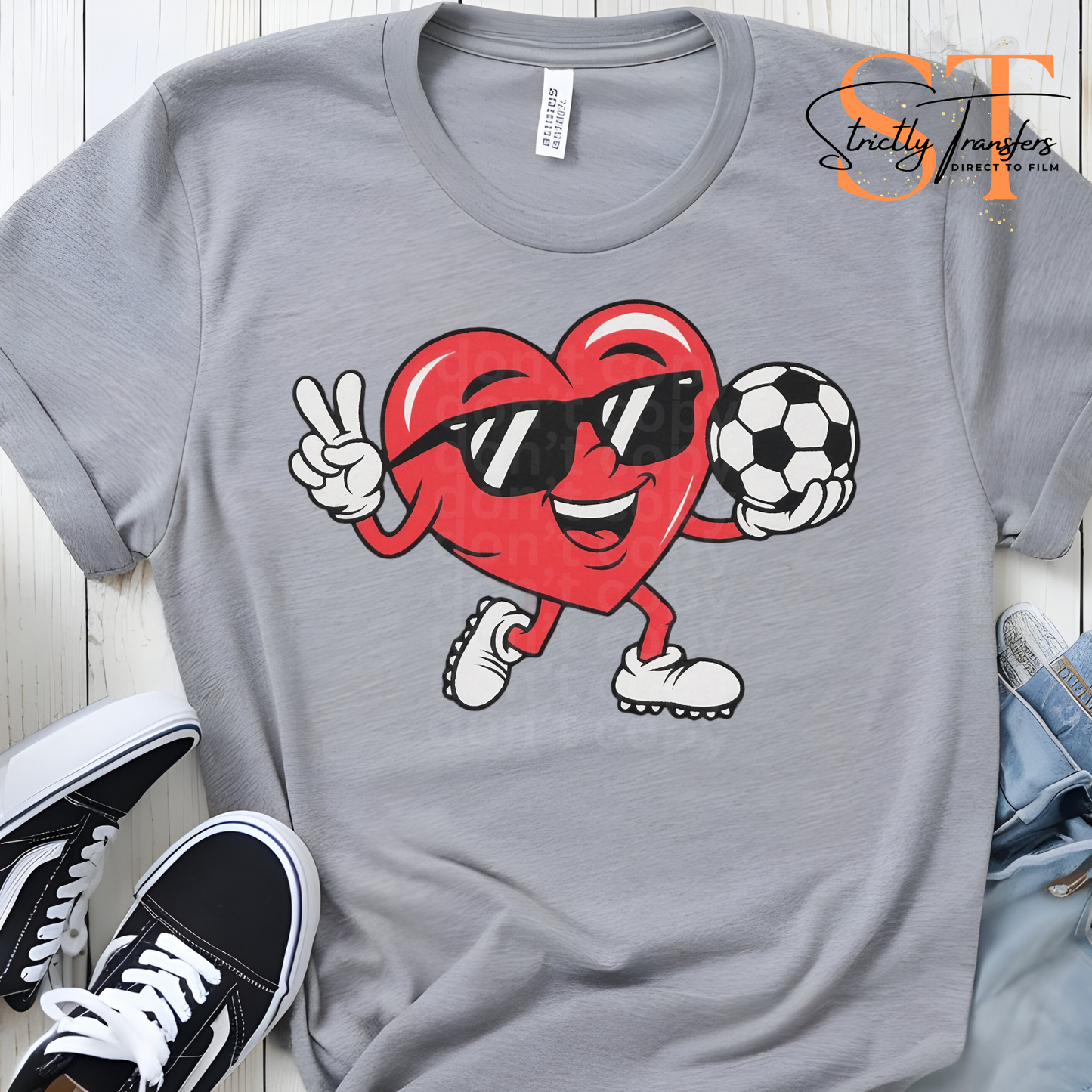 Valentine Soccer Heart Direct to Film Transfers